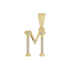 Aarinya Geometric Diamond Initial 'M' Pendant, The Signature Letter 'M' Pendant
