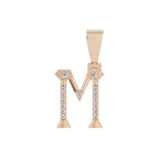 Aarinya Geometric Diamond Initial 'M' Pendant, The Signature Letter 'M' Pendant