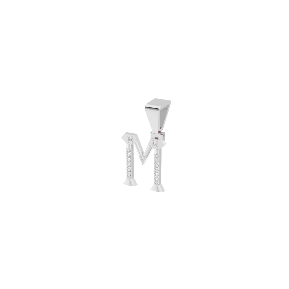 Aarinya Geometric Diamond Initial 'M' Pendant, The Signature Letter 'M' Pendant