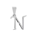Aarinya Curved 'N' Diamond Alphabet Pendant, The Calligraphic Diamond Initial 'N' Pendant