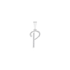 Aarinya Flowing Initial 'P' Gold Diamond Pendant