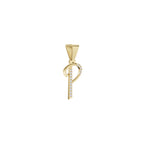 Aarinya Flowing Initial 'P' Gold Diamond Pendant