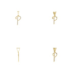 Aarinya Flowing Initial 'P' Gold Diamond Pendant