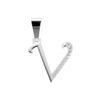 Aarinya Pave Accent Diamond Letter 'V' Pendant, The Calligraphic Diamond Initial 'V' Pendant