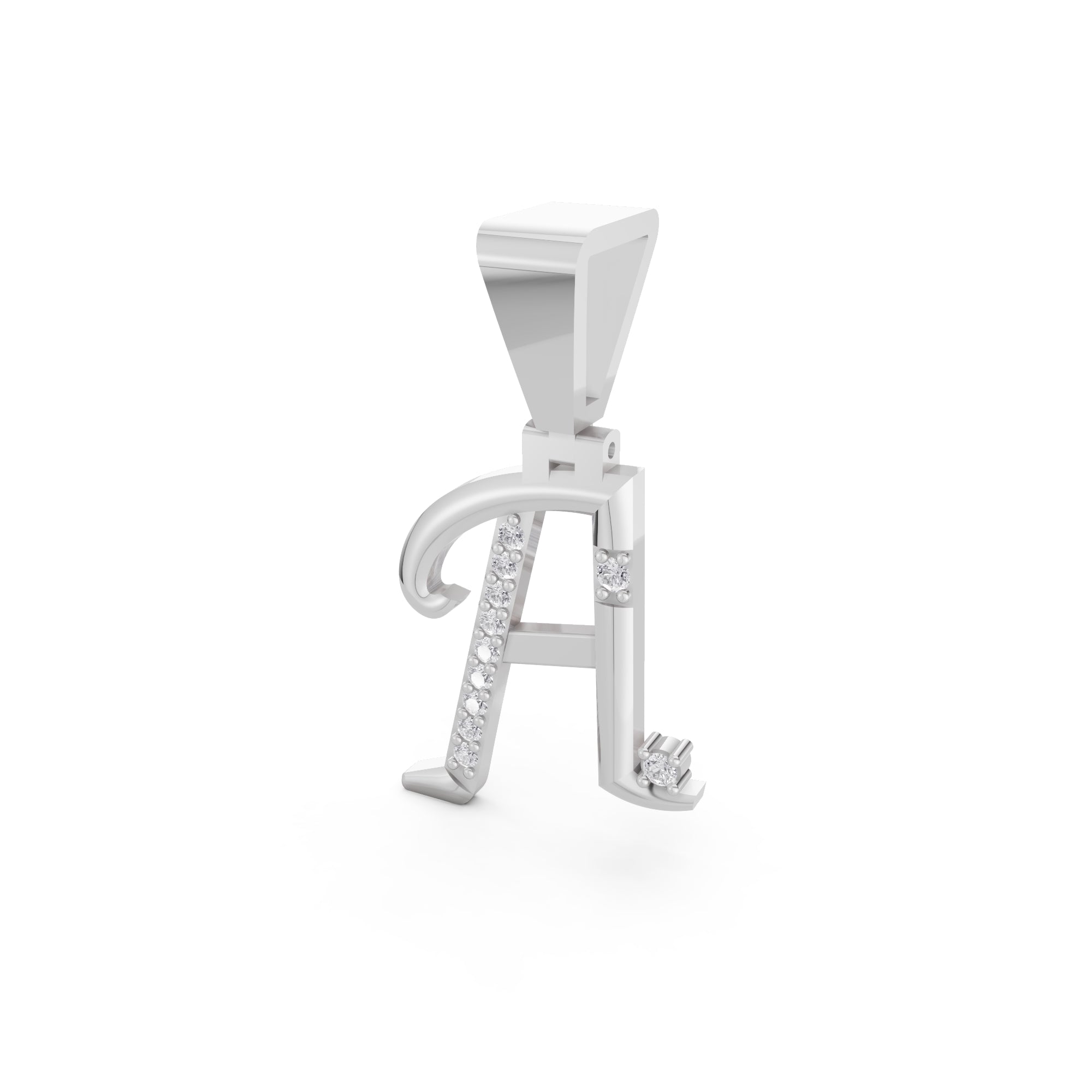 Aarinya Script Yellow Gold 'A' Lab Grown Diamond Pendant, The Solstice Script Initial 'A' Pendant