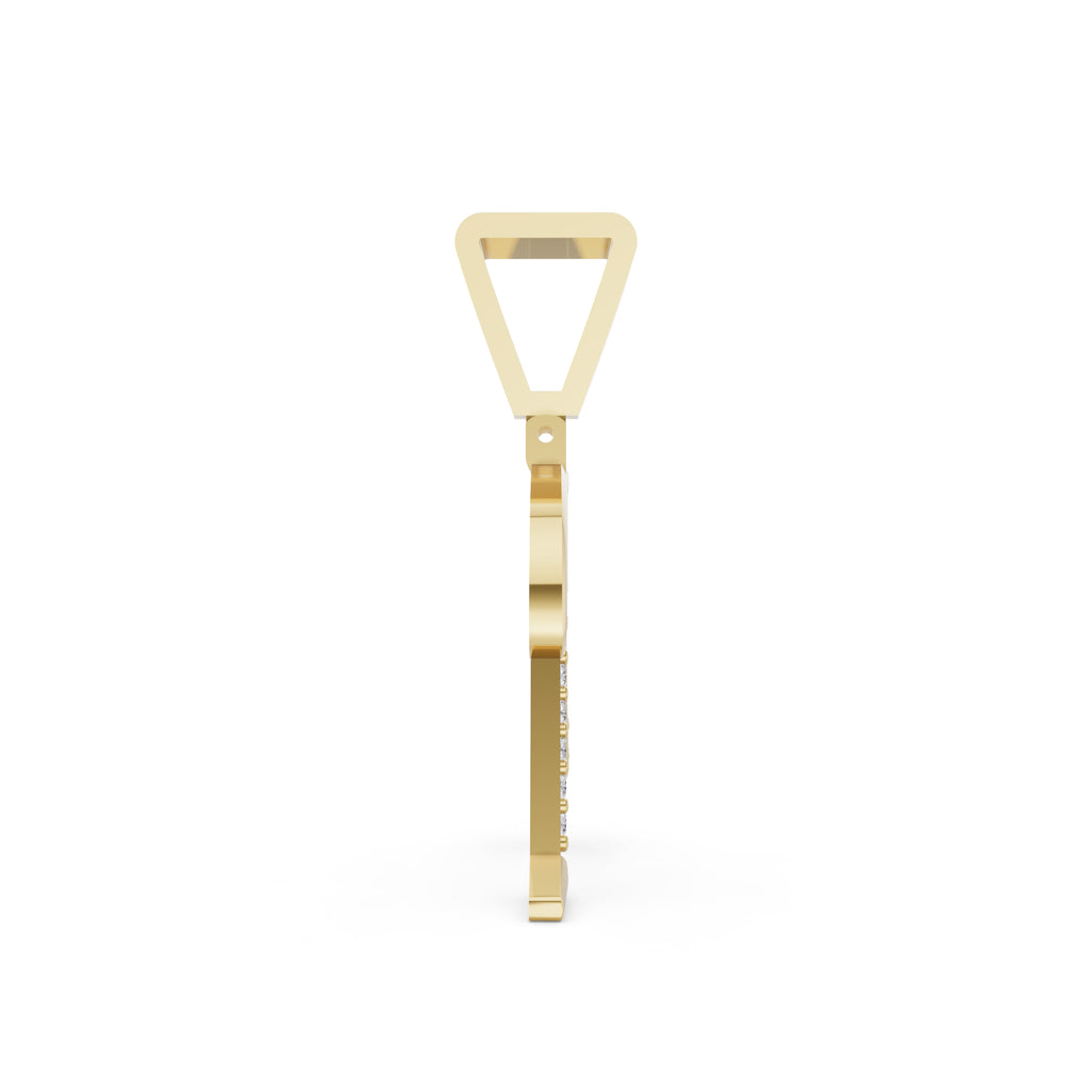 Aarinya Script Yellow Gold 'A' Lab Grown Diamond Pendant, The Solstice Script Initial 'A' Pendant