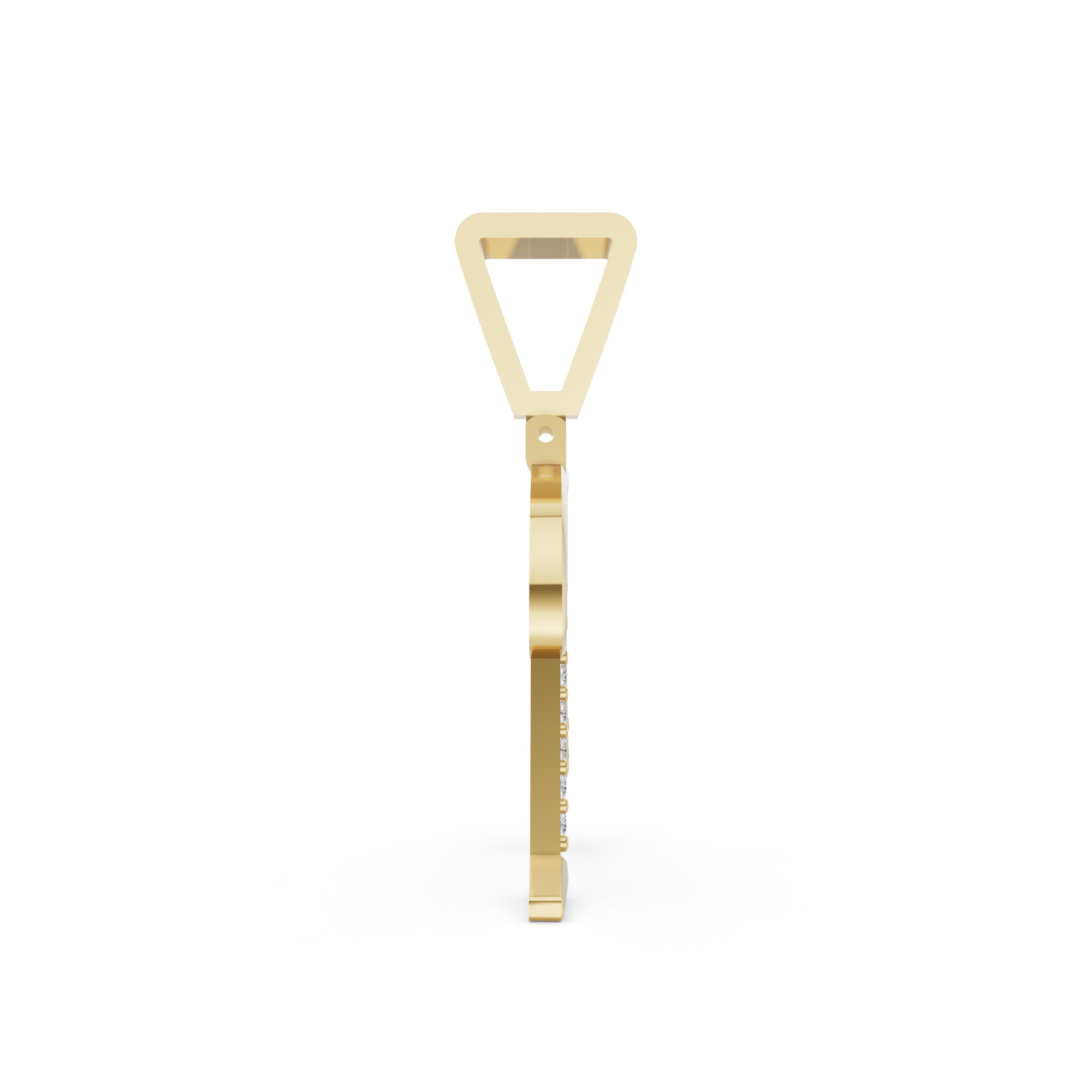 Aarinya Script Yellow Gold 'A' Lab Grown Diamond Pendant, The Solstice Script Initial 'A' Pendant
