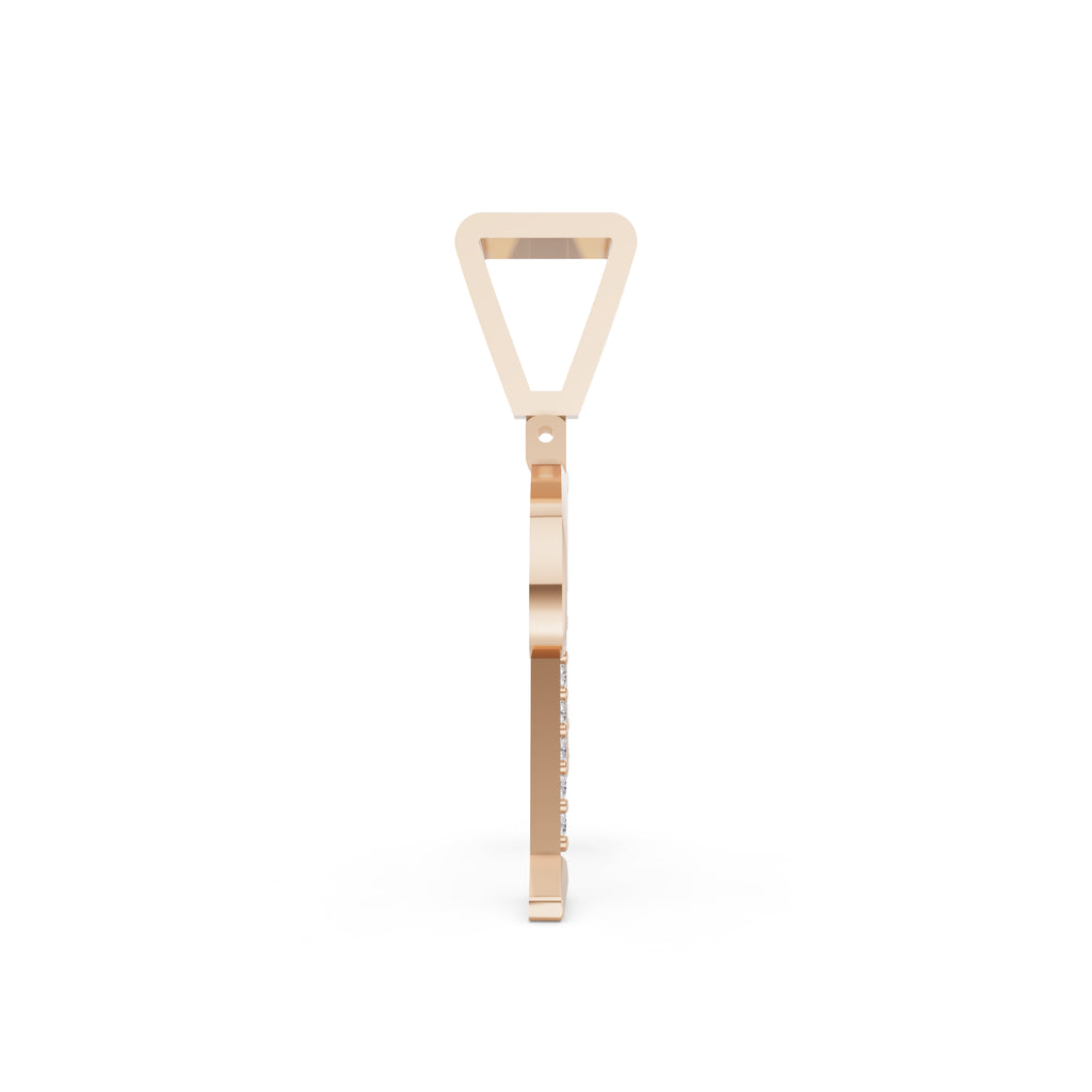 Aarinya Script Yellow Gold 'A' Lab Grown Diamond Pendant, The Solstice Script Initial 'A' Pendant