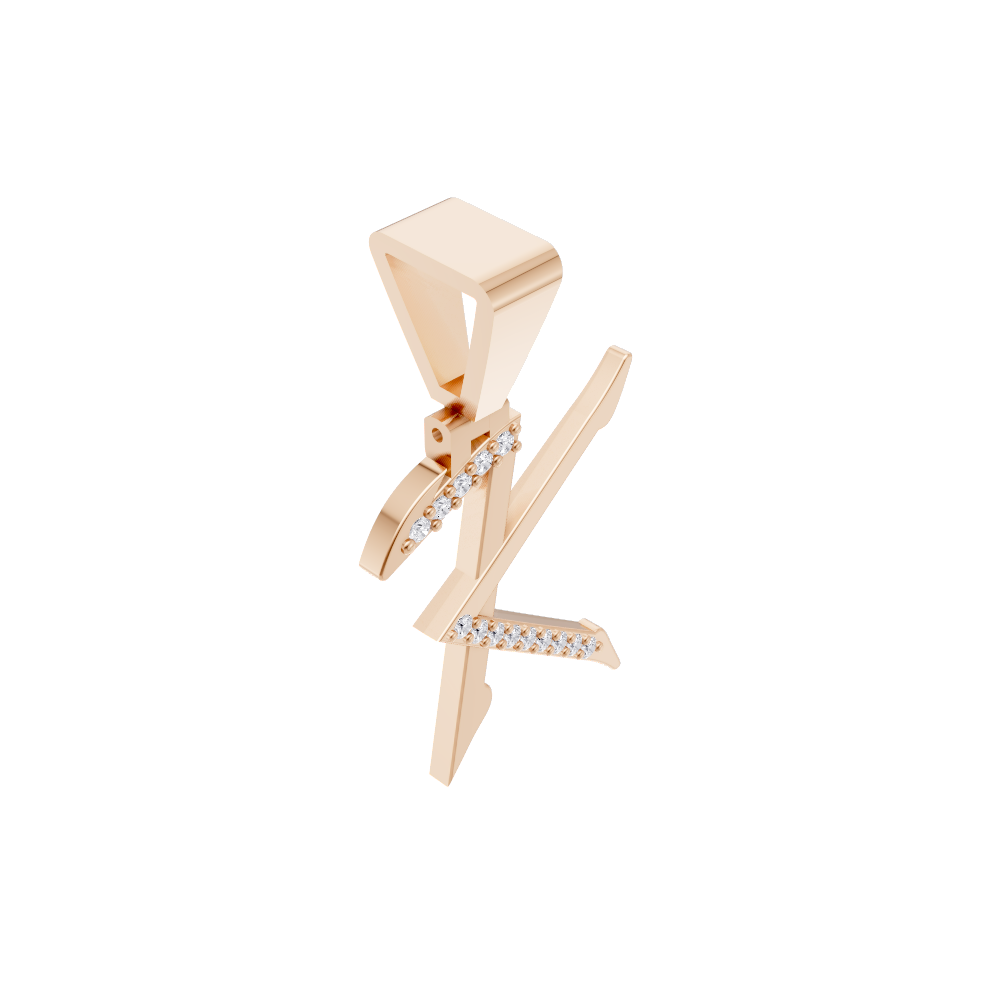 Aarinya Sculpted 'K' Lab Grown Diamond Pendant, The Prism Sculpted Initial 'K' Pendant