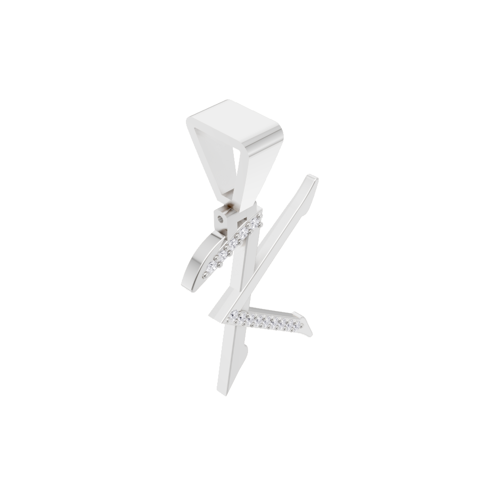 Aarinya Sculpted 'K' Lab Grown Diamond Pendant, The Prism Sculpted Initial 'K' Pendant