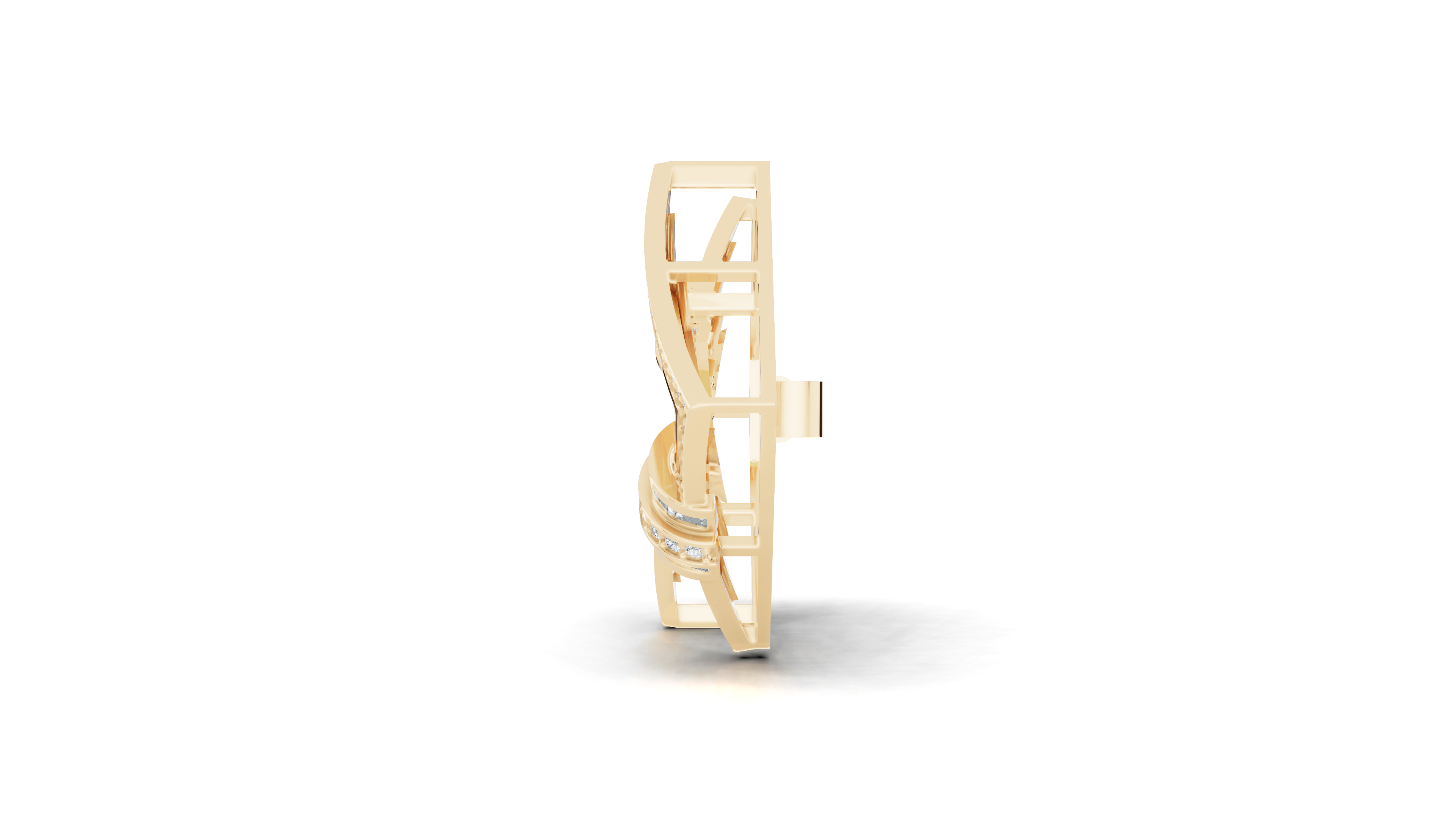 Aarinya Infinity Square Lab-Grown Diamond Brooch, Lumina Double-Square Statement Brooch