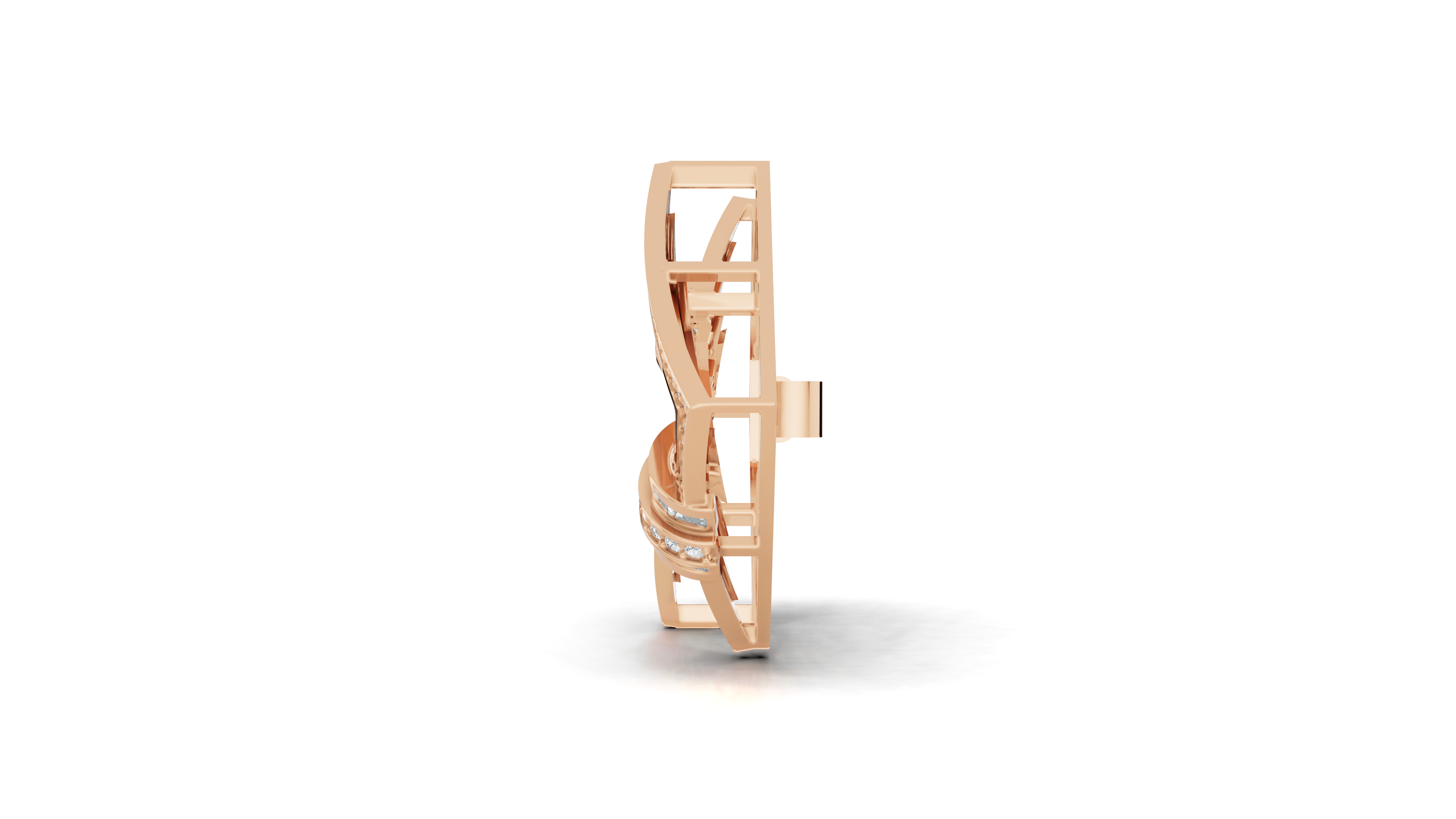 Aarinya Infinity Square Lab-Grown Diamond Brooch, Lumina Double-Square Statement Brooch