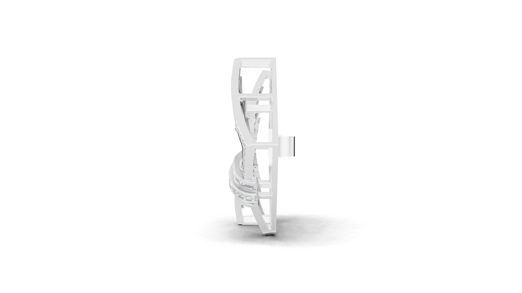 Aarinya Infinity Square Lab-Grown Diamond Brooch, Lumina Double-Square Statement Brooch