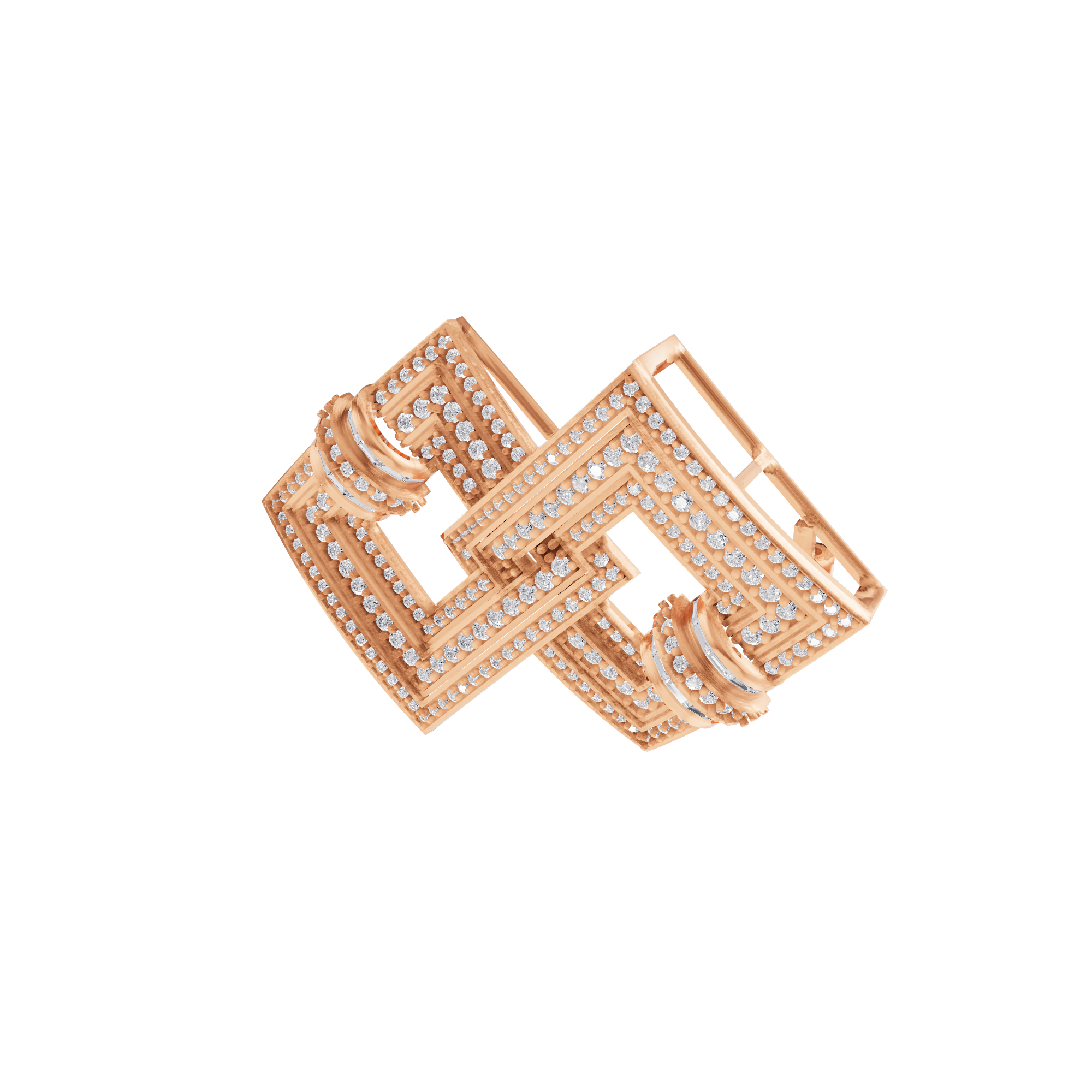 Aarinya Infinity Square Lab-Grown Diamond Brooch, Lumina Double-Square Statement Pin