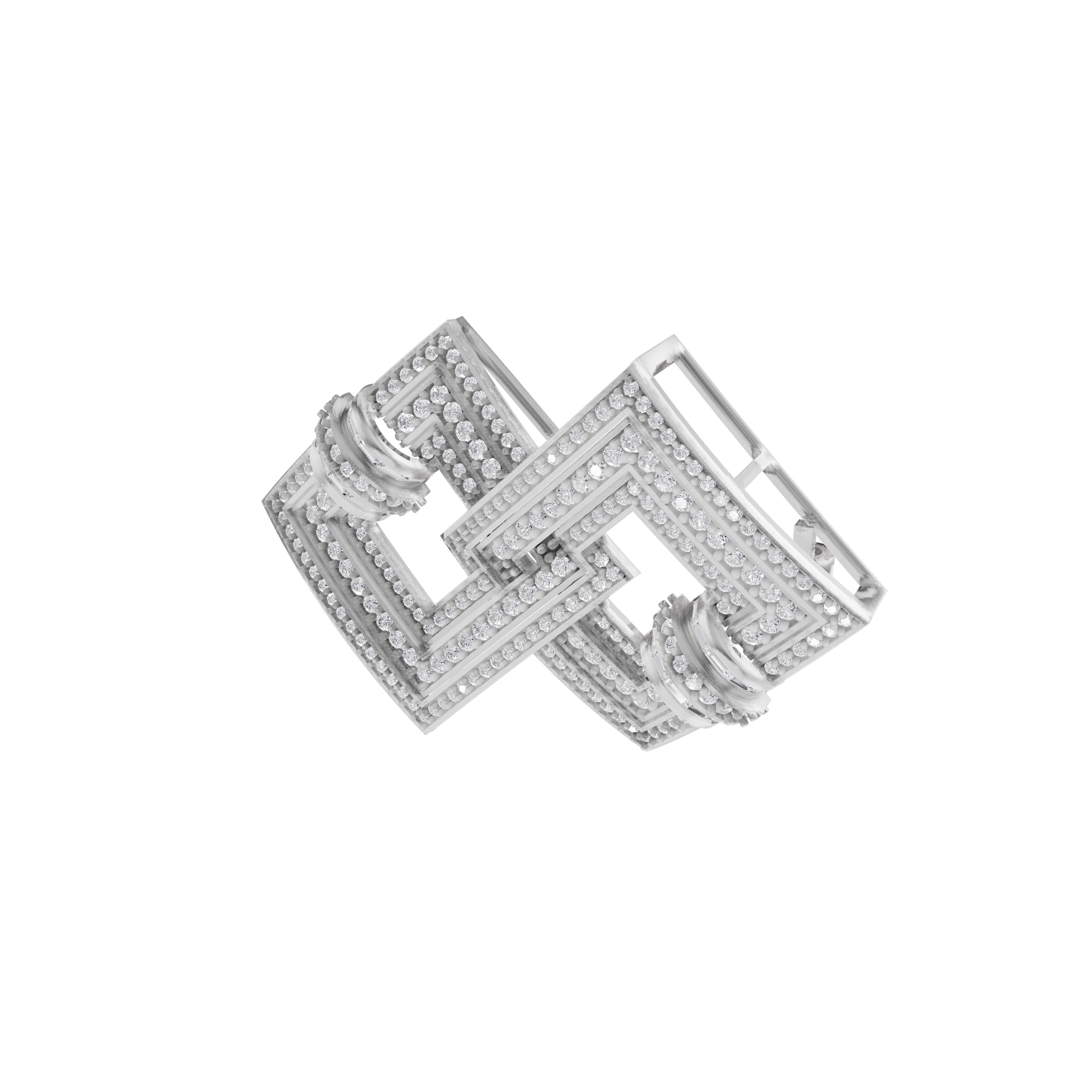 Aarinya Infinity Square Lab-Grown Diamond Brooch, Lumina Double-Square Statement Pin