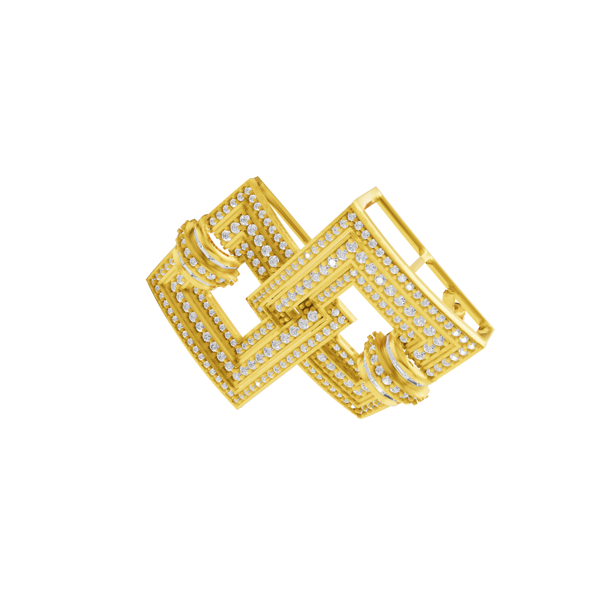 Aarinya Infinity Square Lab-Grown Diamond Brooch, Lumina Double-Square Statement Pin