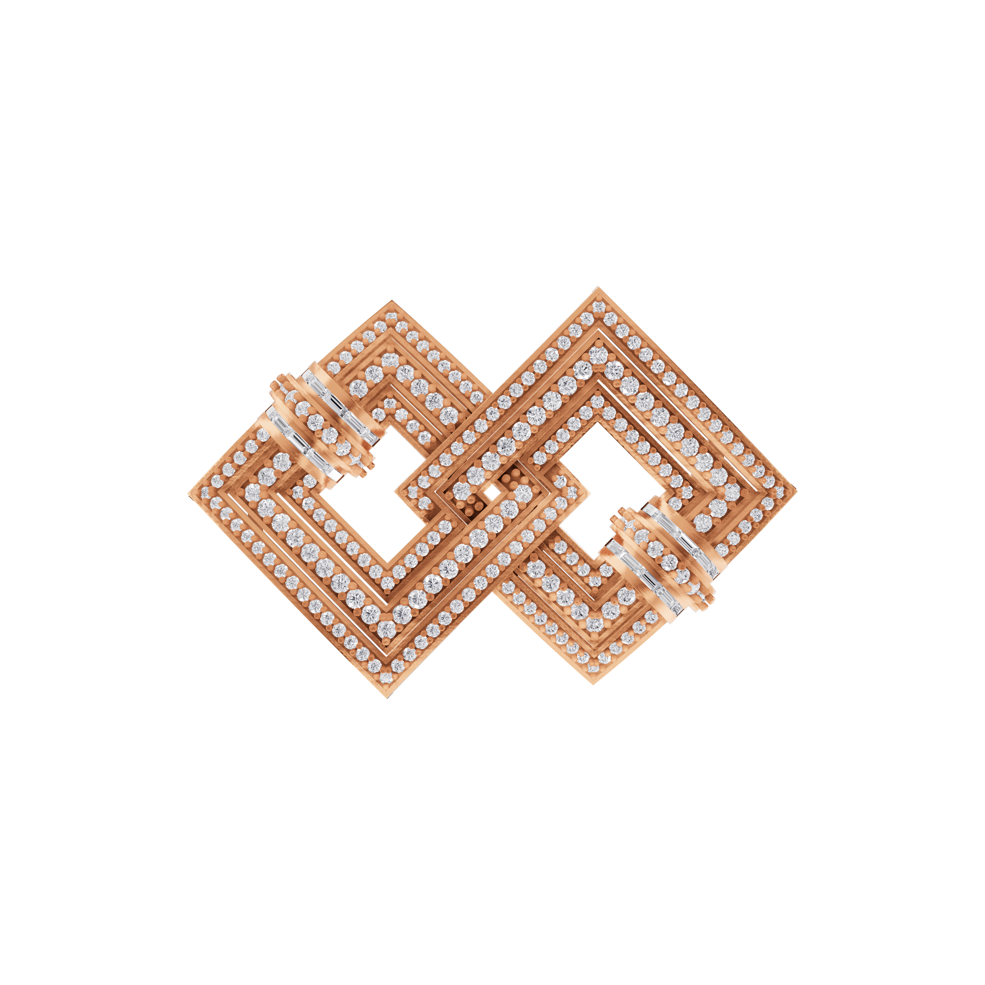 Aarinya Infinity Square Lab-Grown Diamond Brooch, Lumina Double-Square Statement Pin