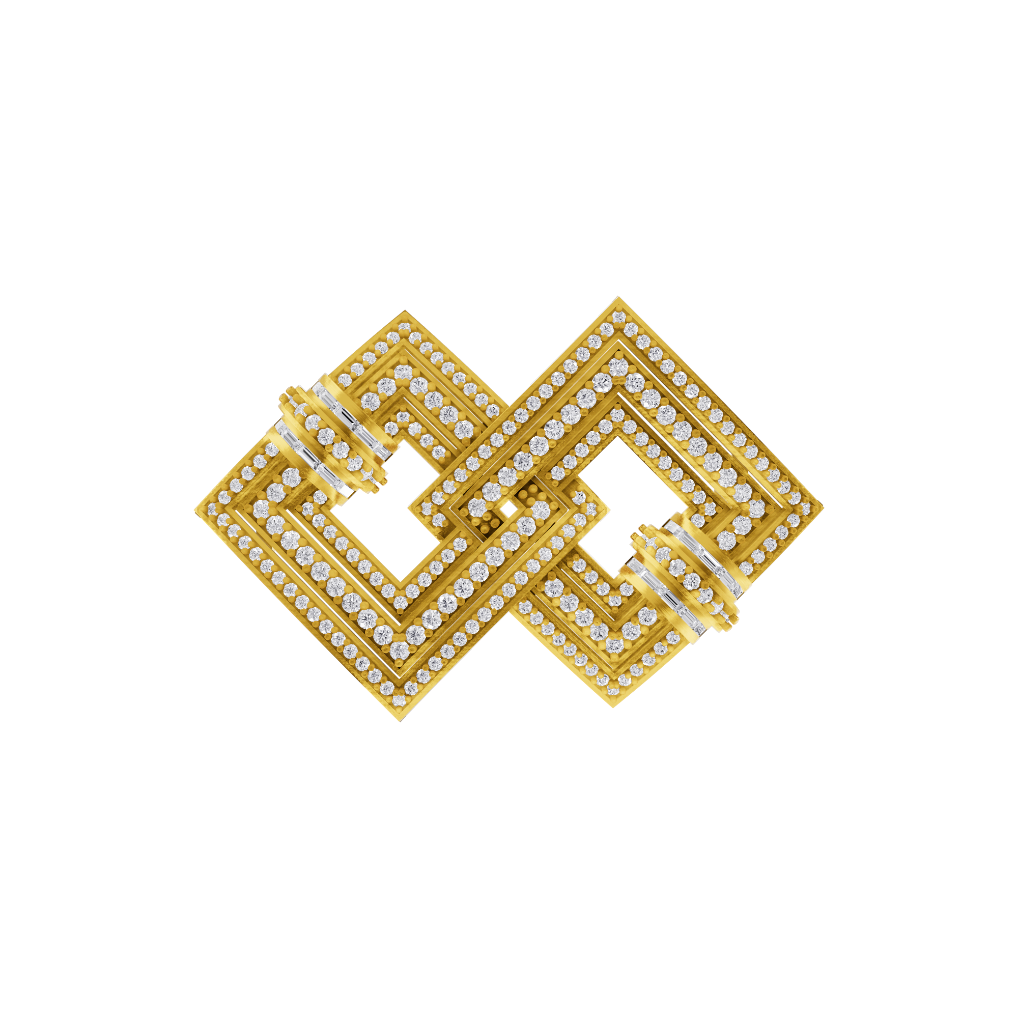 Aarinya Infinity Square Lab-Grown Diamond Brooch, Lumina Double-Square Statement Pin