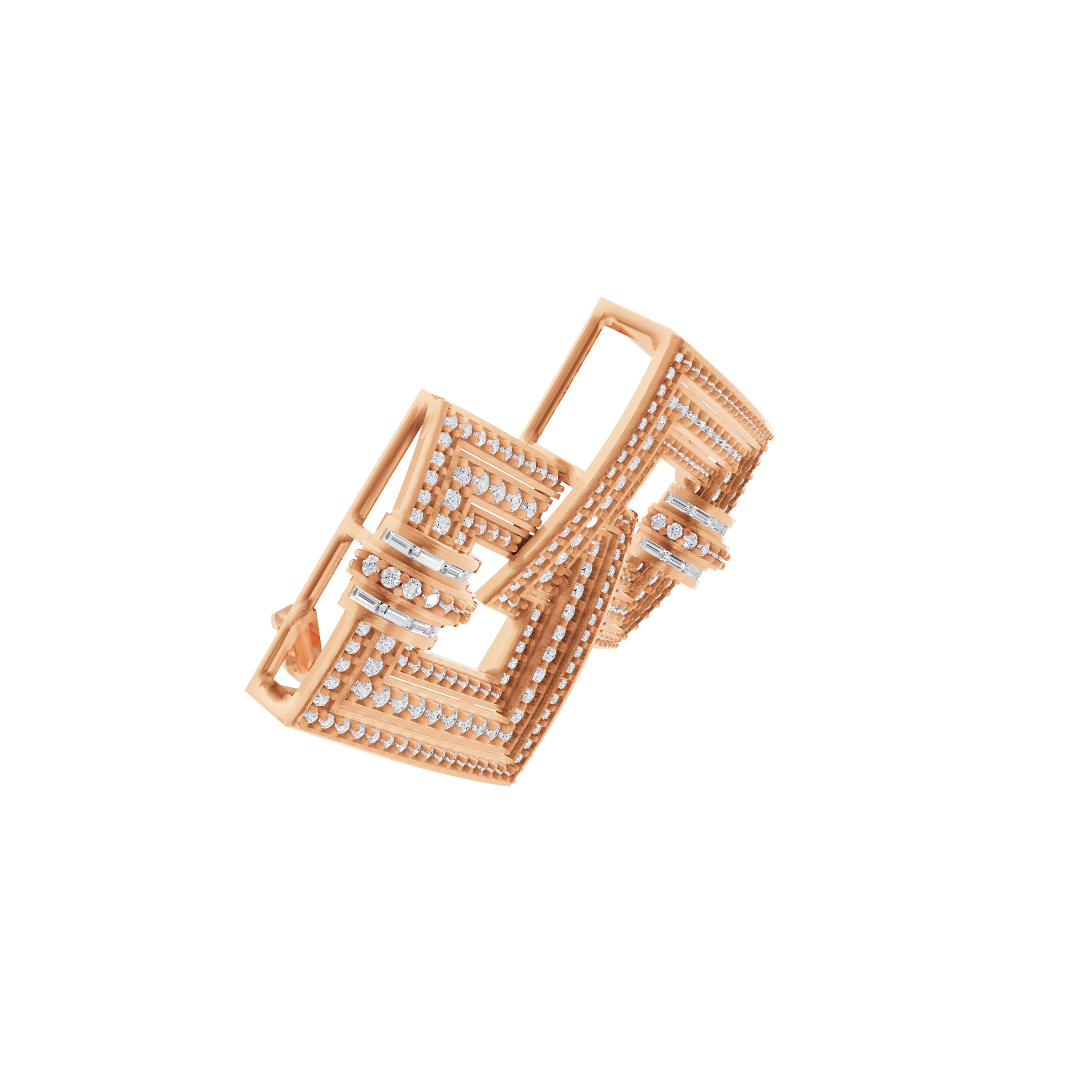 Aarinya Infinity Square Lab-Grown Diamond Brooch, Lumina Double-Square Statement Pin