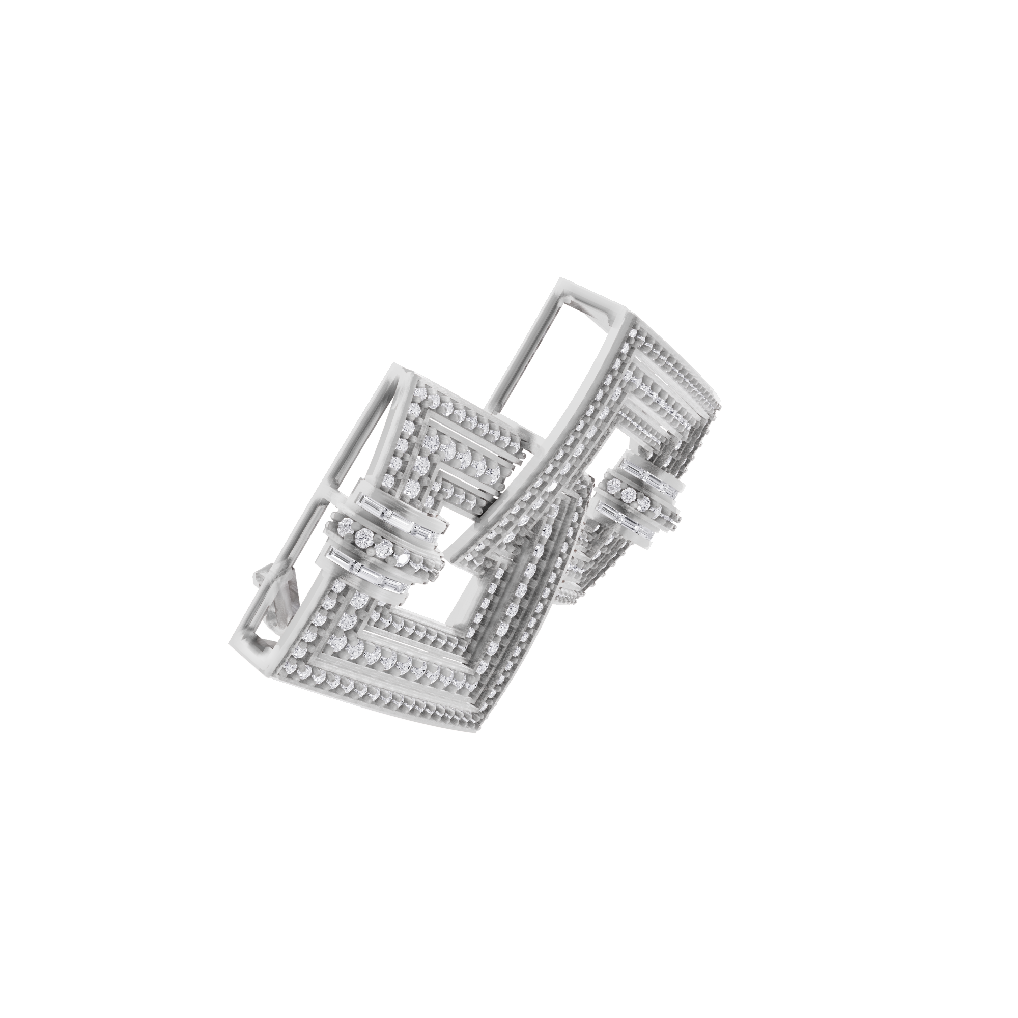 Aarinya Infinity Square Lab-Grown Diamond Brooch, Lumina Double-Square Statement Pin