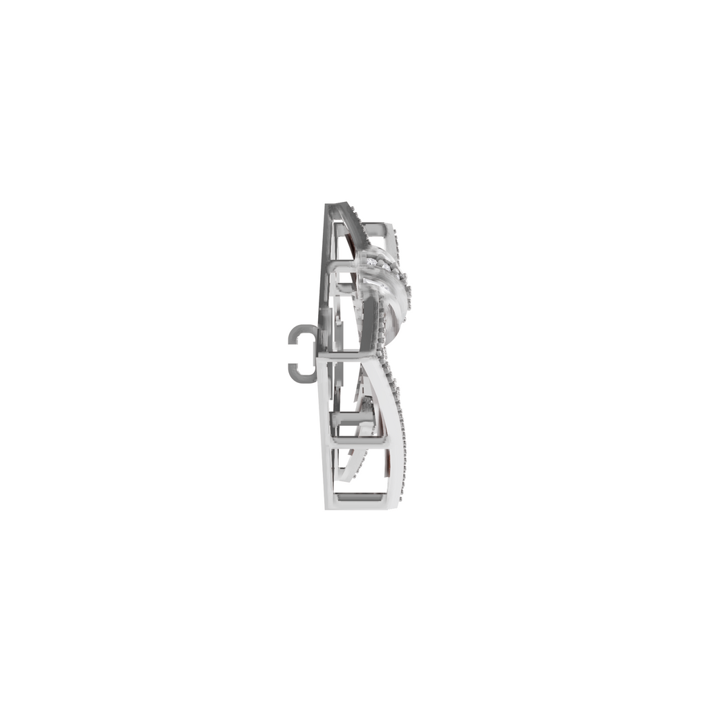 Aarinya Infinity Square Lab-Grown Diamond Brooch, Lumina Double-Square Statement Pin