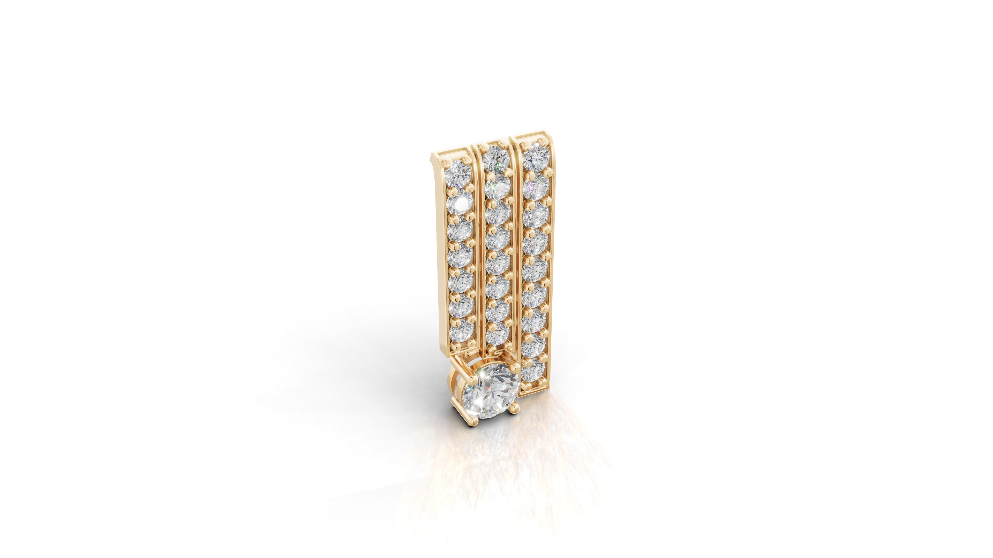 Aarinya Linear Solitaire Brooch, The Zenith Cascade Lab-Diamond Brooch