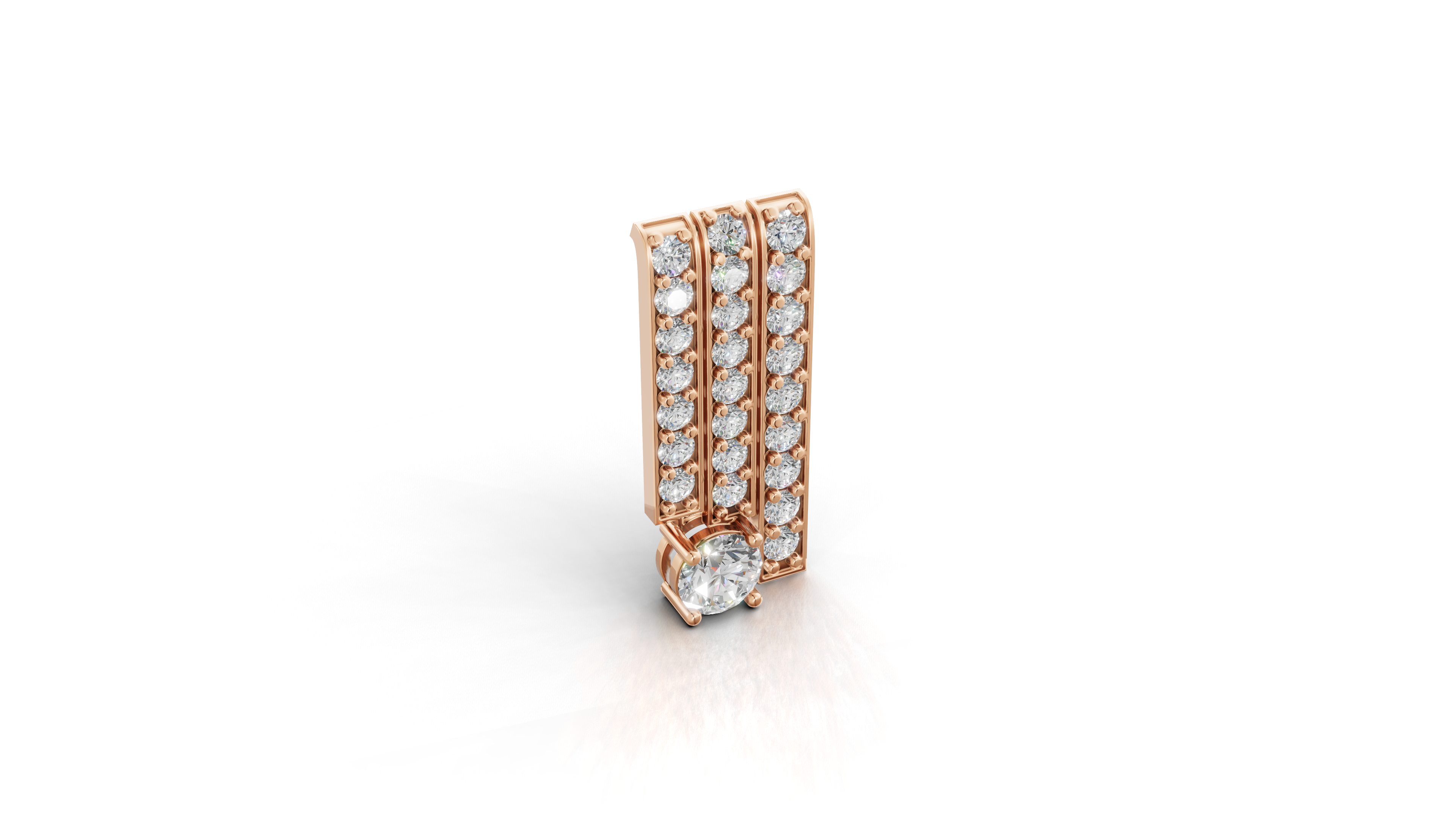 Aarinya Linear Solitaire Brooch, The Zenith Cascade Lab-Diamond Brooch