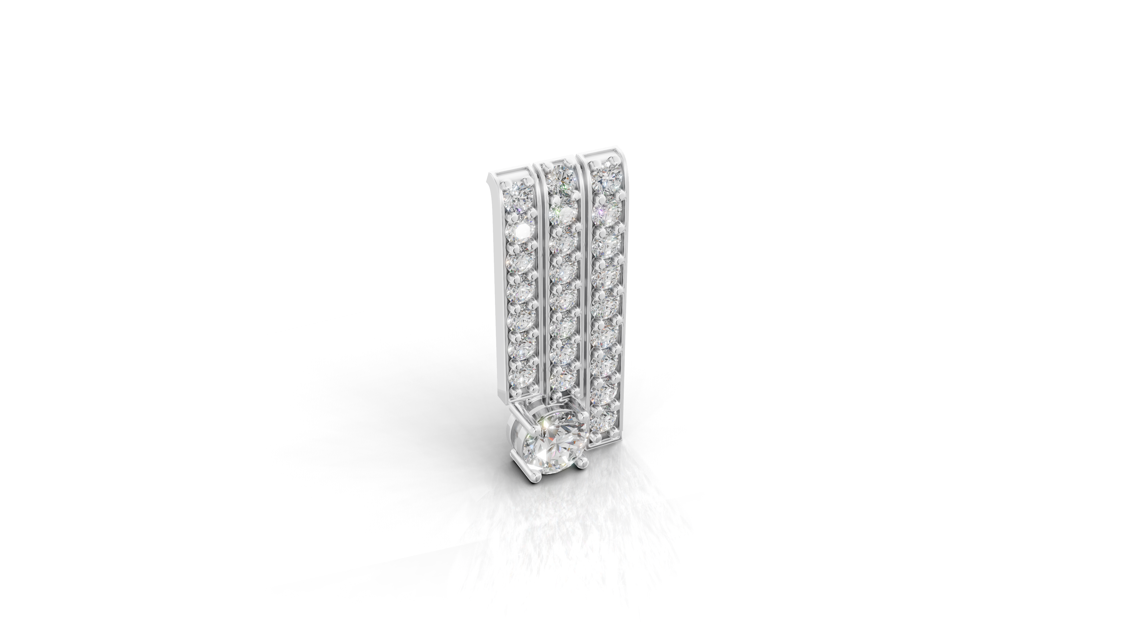 Aarinya Linear Solitaire Brooch, The Zenith Cascade Lab-Diamond Brooch