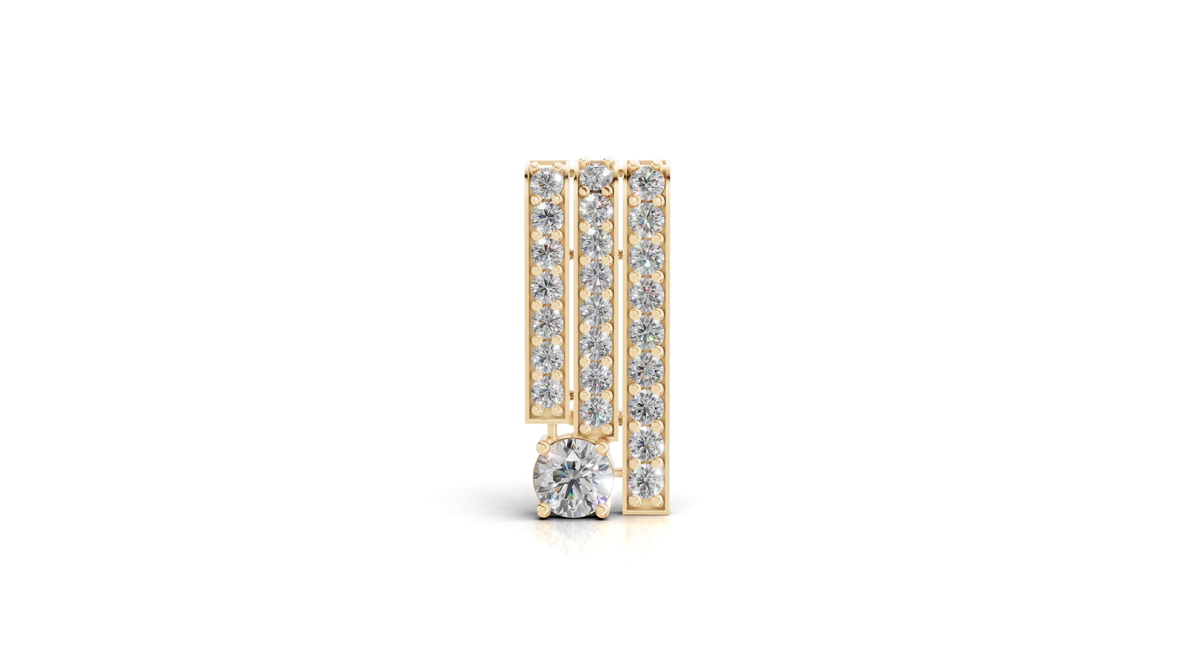 Aarinya Linear Solitaire Brooch, The Zenith Cascade Lab-Diamond Brooch