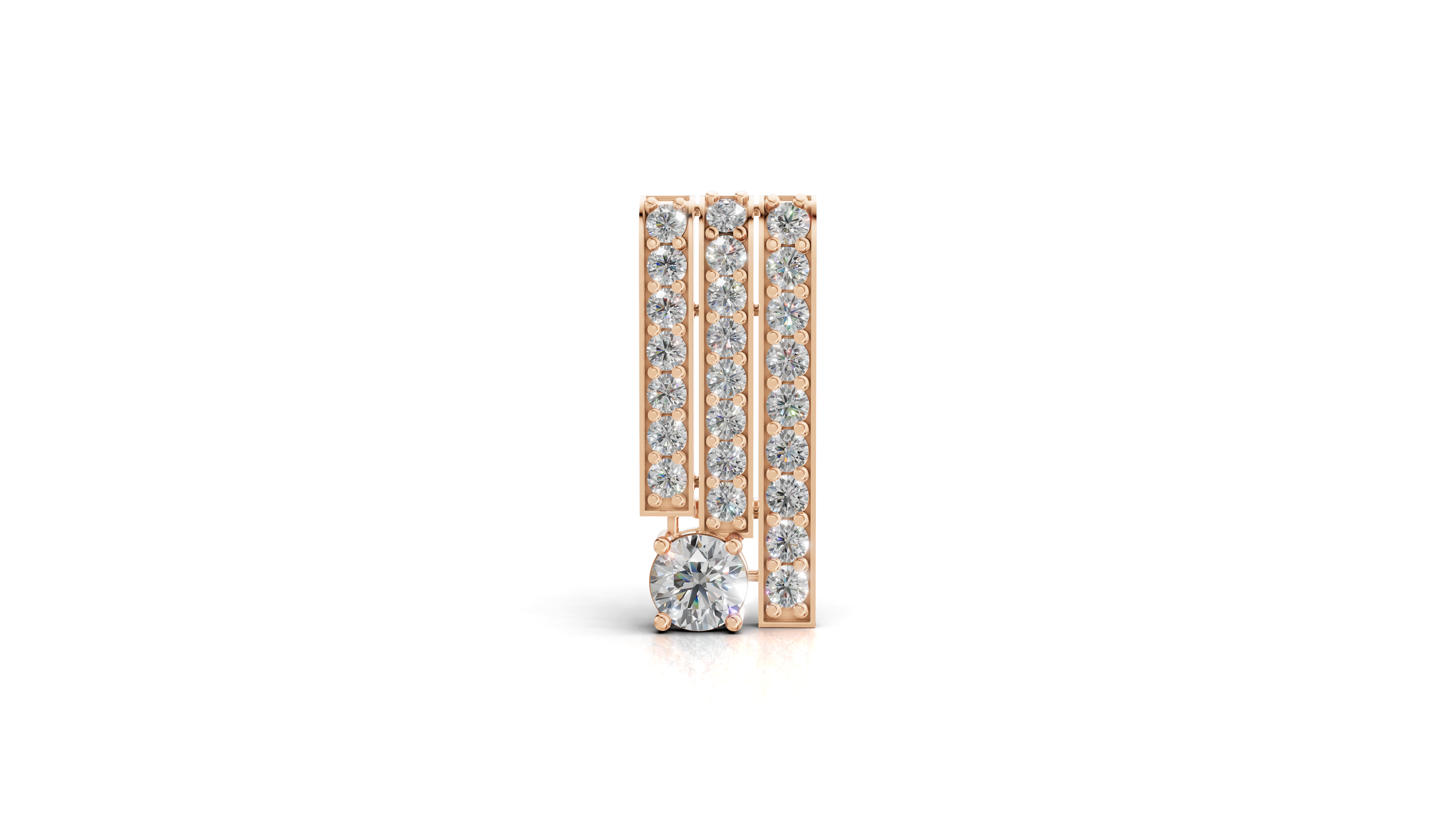 Aarinya Linear Solitaire Brooch, The Zenith Cascade Lab-Diamond Brooch