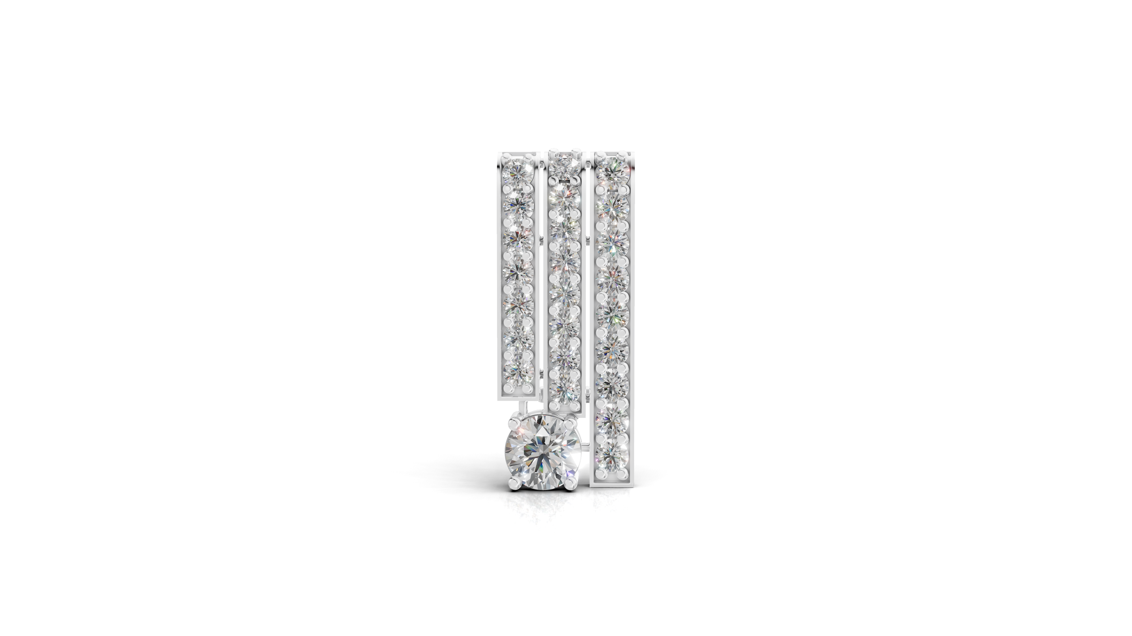 Aarinya Linear Solitaire Brooch, The Zenith Cascade Lab-Diamond Brooch