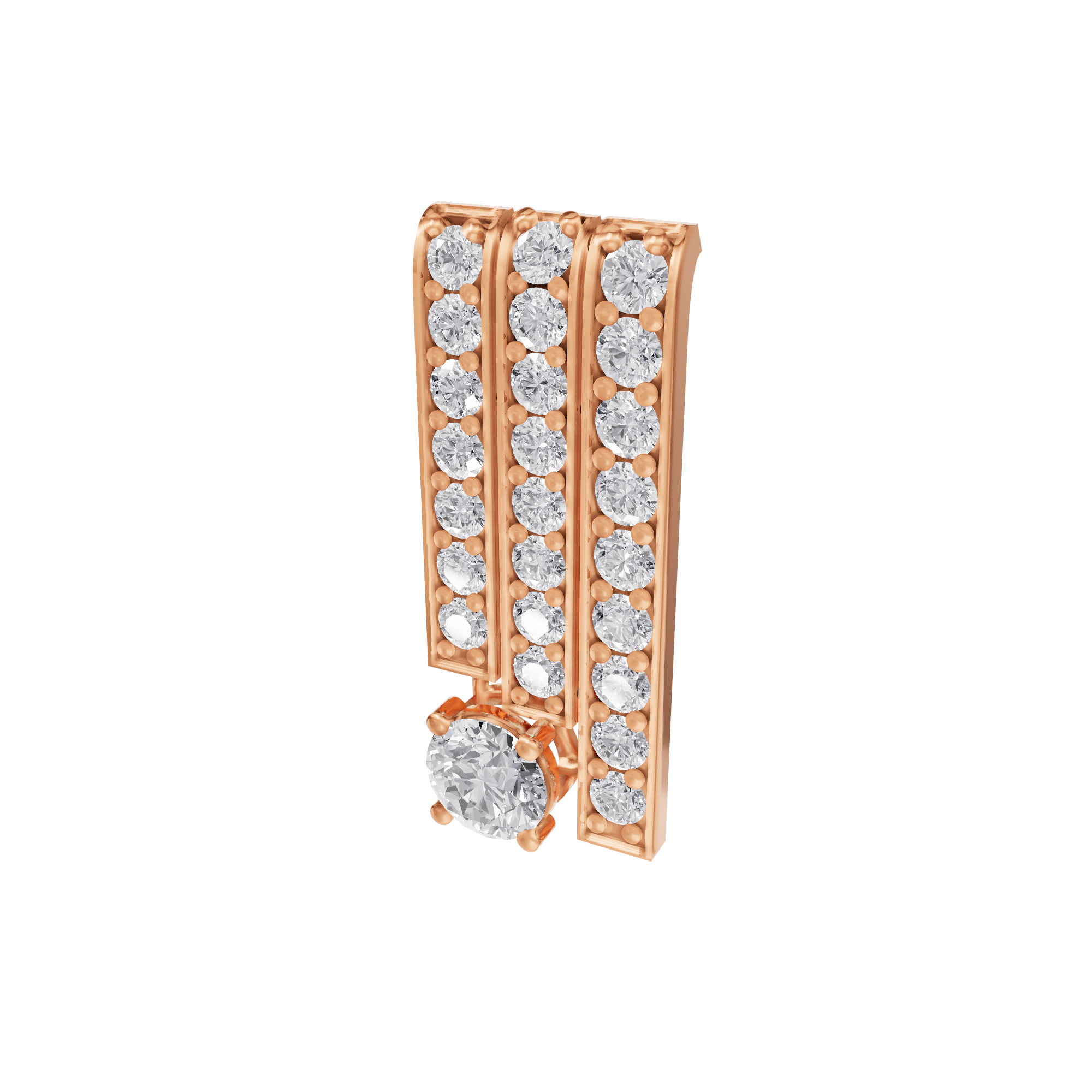 Aarinya Linear Solitaire Brooch, The Zenith Cascade Lab-Diamond pin