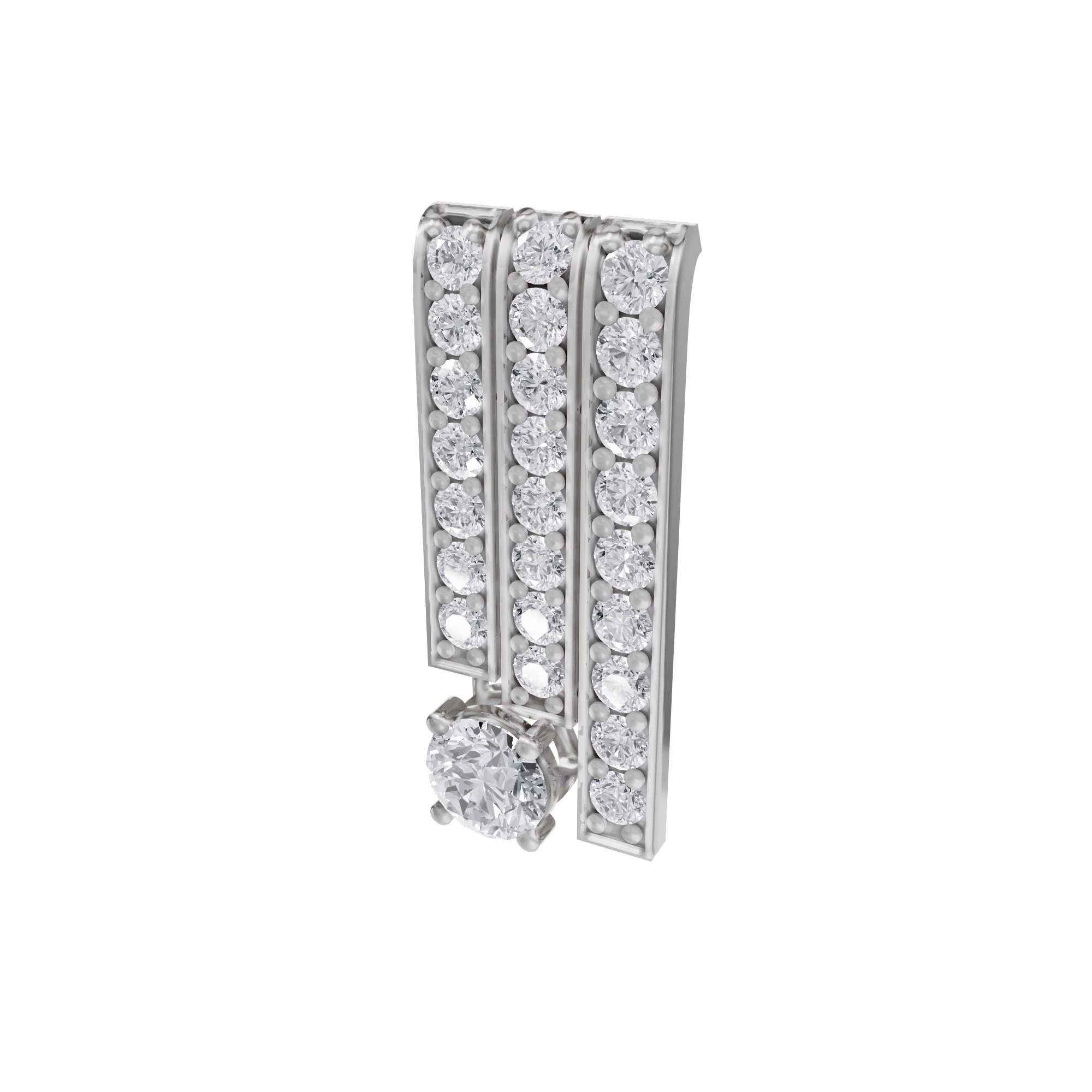 Aarinya Linear Solitaire Brooch, The Zenith Cascade Lab-Diamond pin