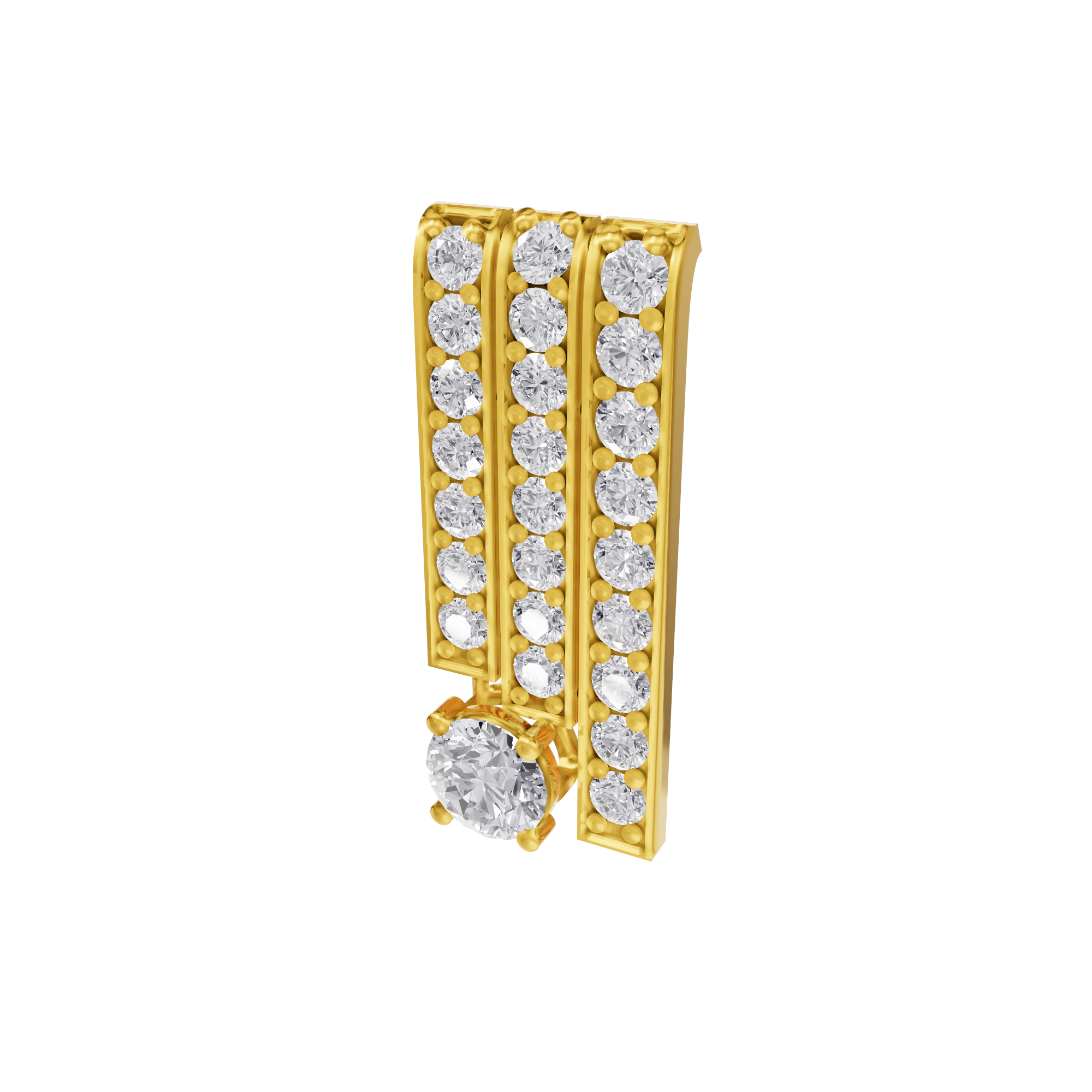 Aarinya Linear Solitaire Brooch, The Zenith Cascade Lab-Diamond pin