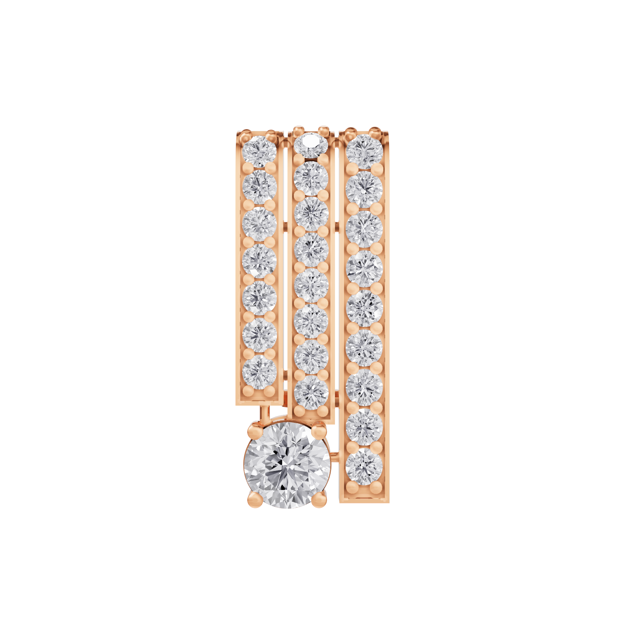 Aarinya Linear Solitaire Brooch, The Zenith Cascade Lab-Diamond pin