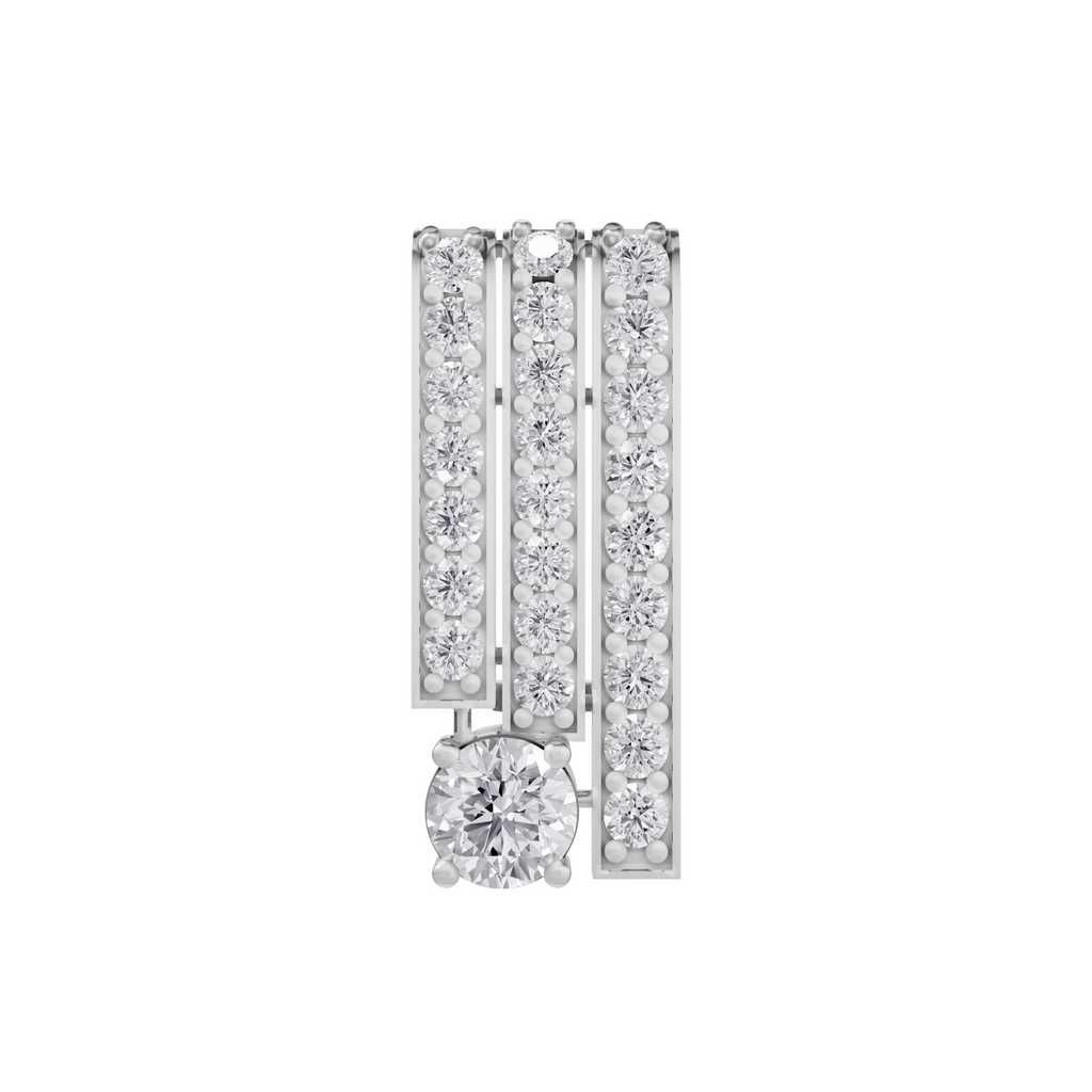 Aarinya Linear Solitaire Brooch, The Zenith Cascade Lab-Diamond pin