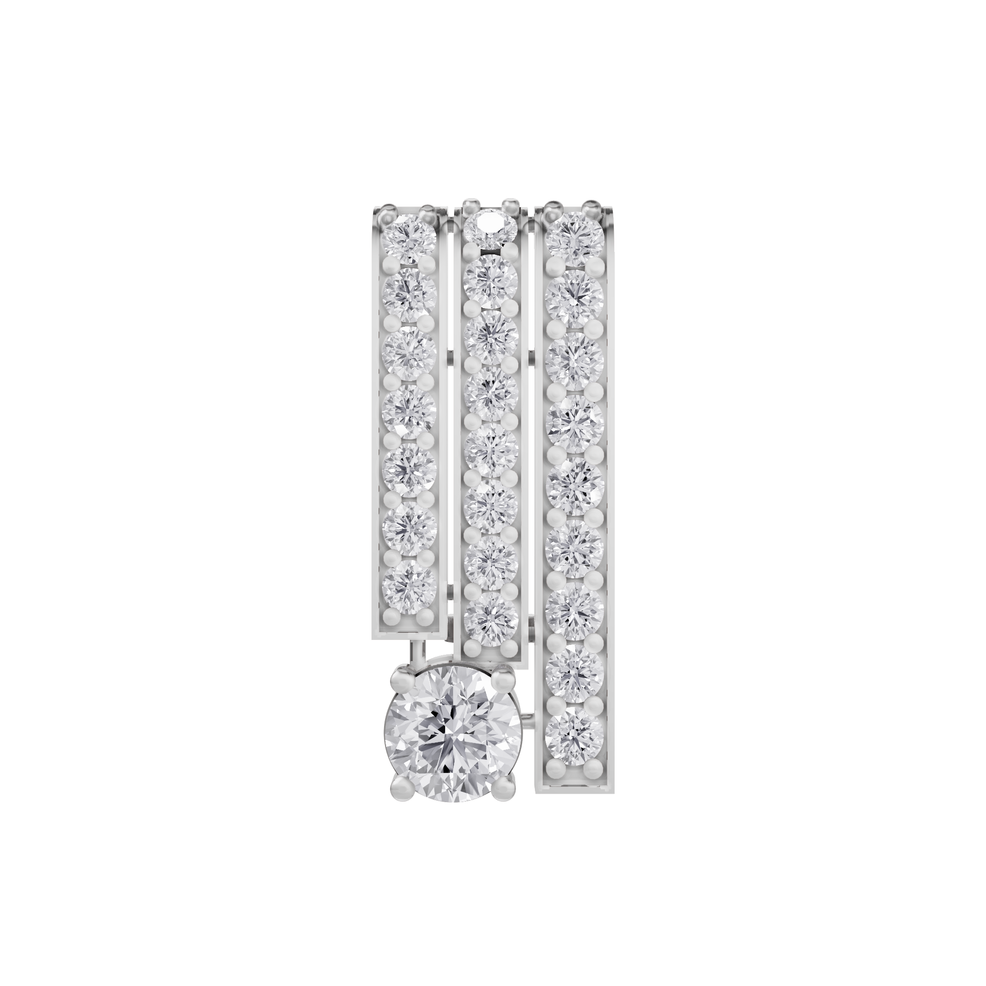 Aarinya Linear Solitaire Brooch, The Zenith Cascade Lab-Diamond pin