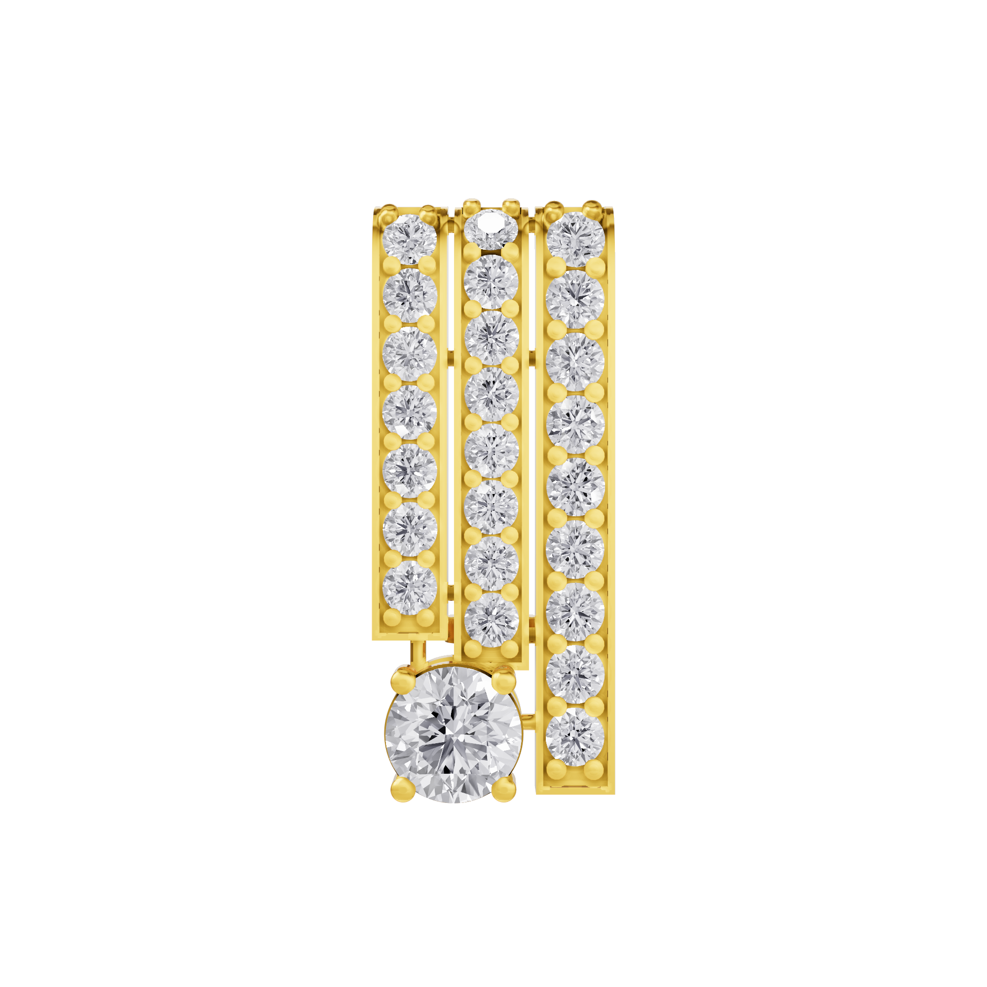 Aarinya Linear Solitaire Brooch, The Zenith Cascade Lab-Diamond pin