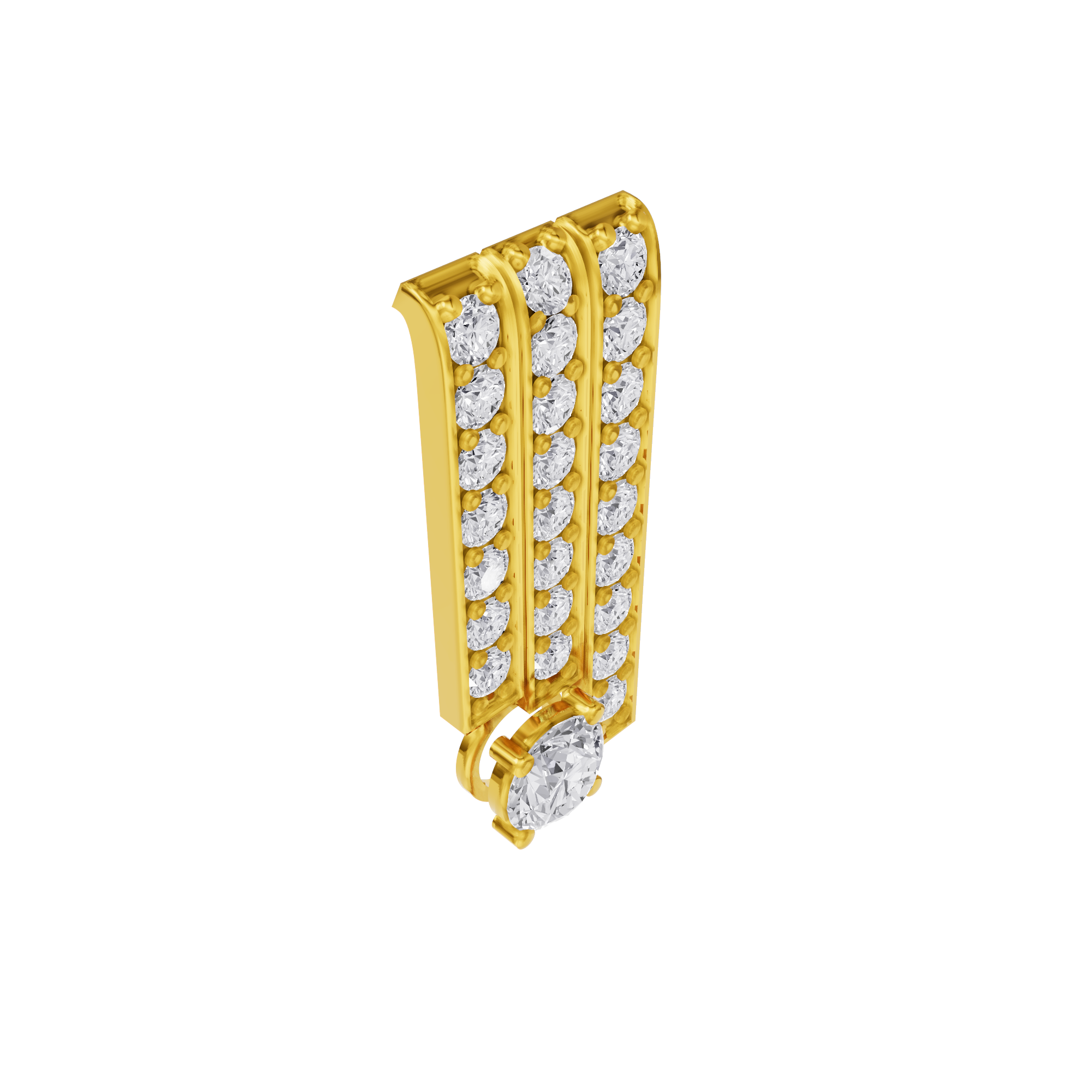 Aarinya Linear Solitaire Brooch, The Zenith Cascade Lab-Diamond pin