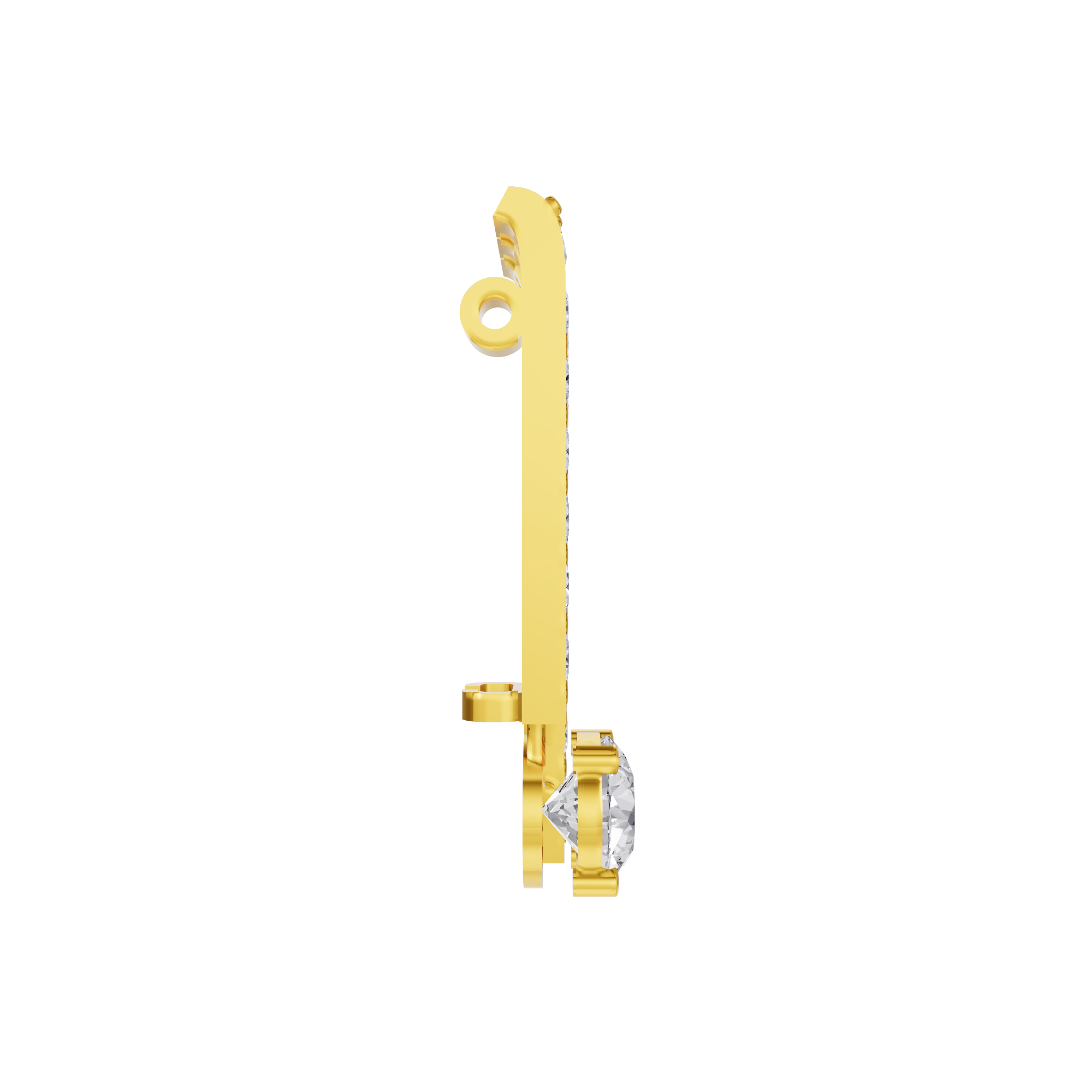 Aarinya Linear Solitaire Brooch, The Zenith Cascade Lab-Diamond pin