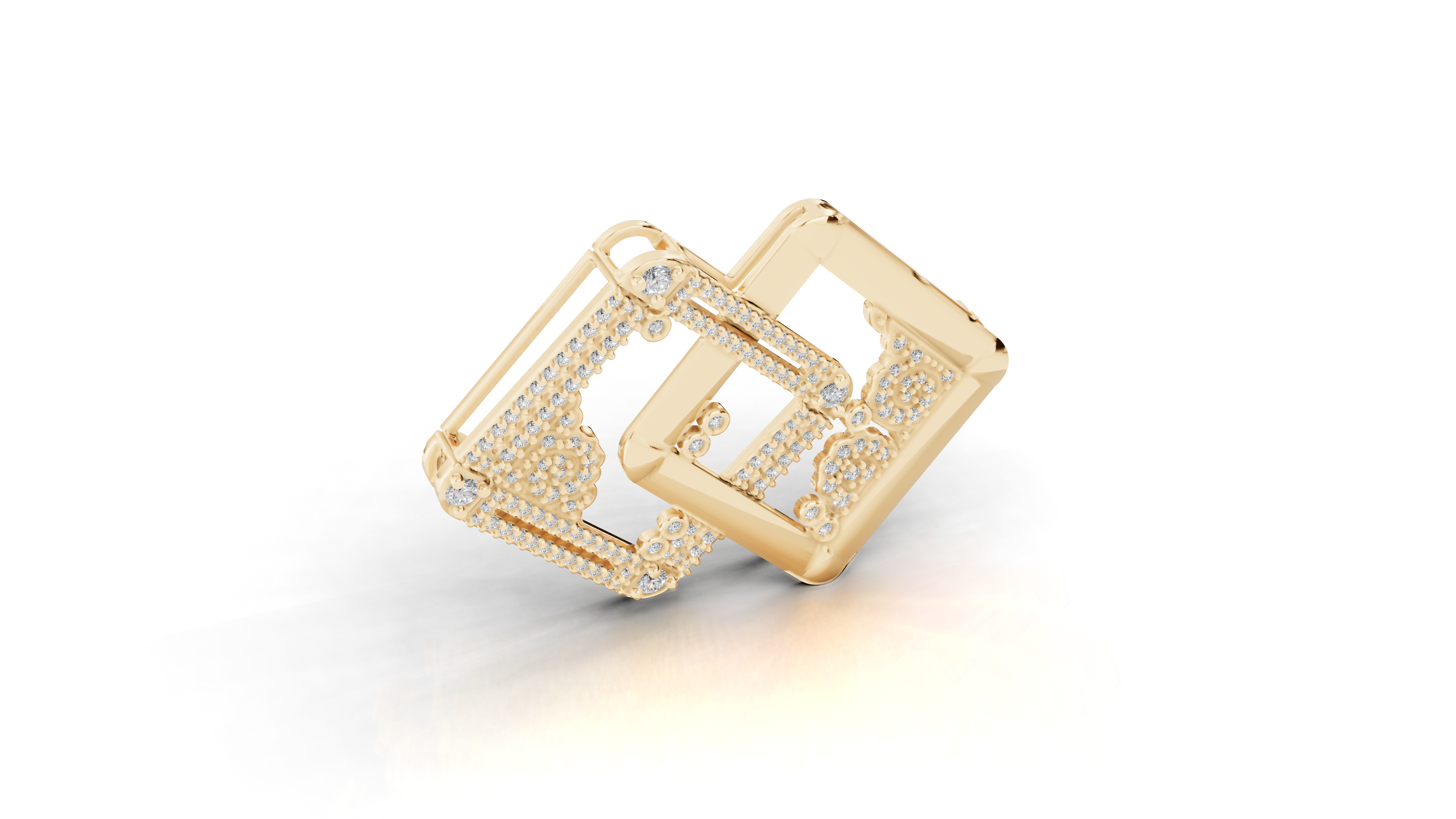 Aarinya Intertwined Square Brooch, The Geometric Filigree Lapel Pin