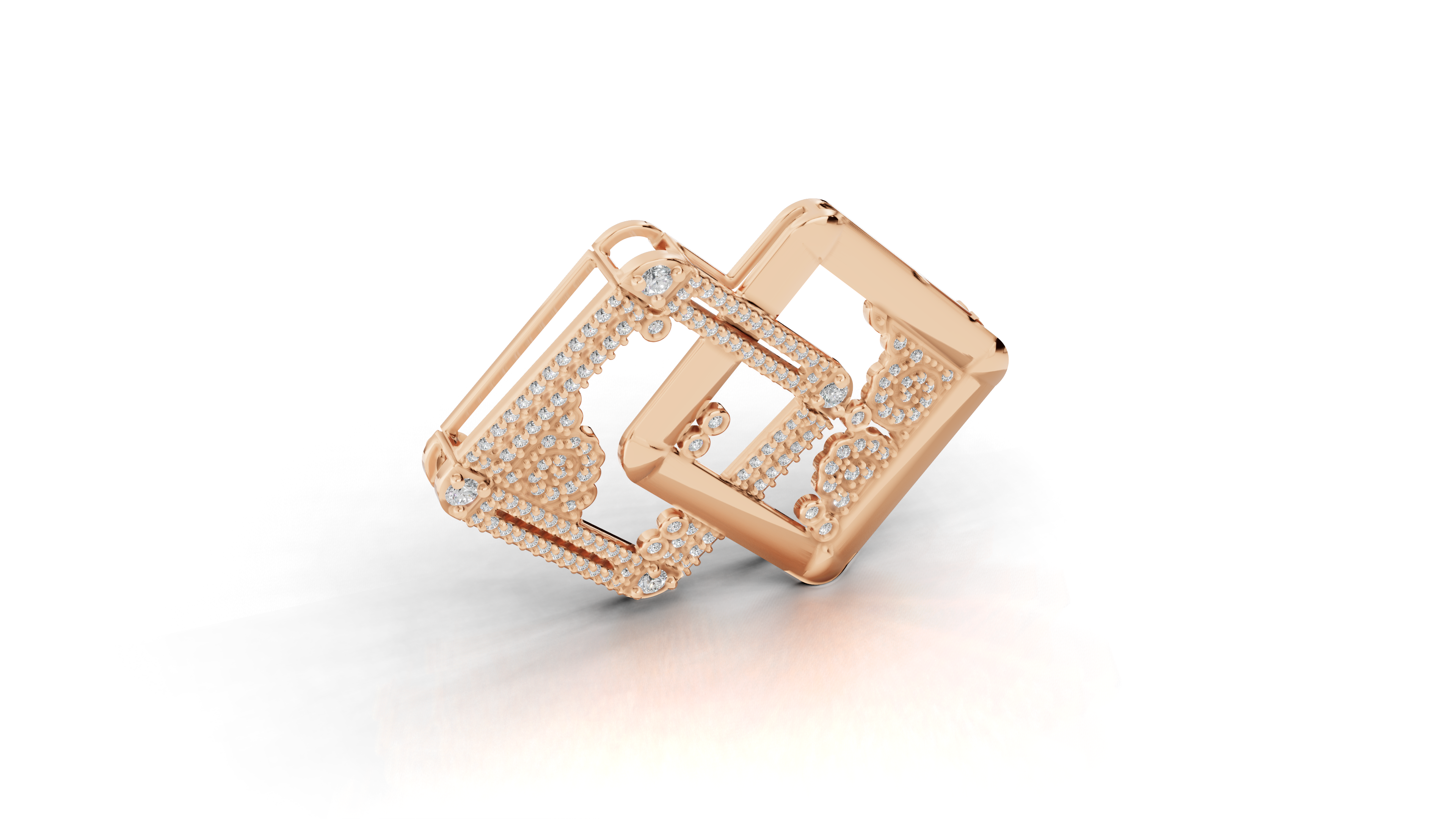 Aarinya Intertwined Square Brooch, The Geometric Filigree Lapel Pin