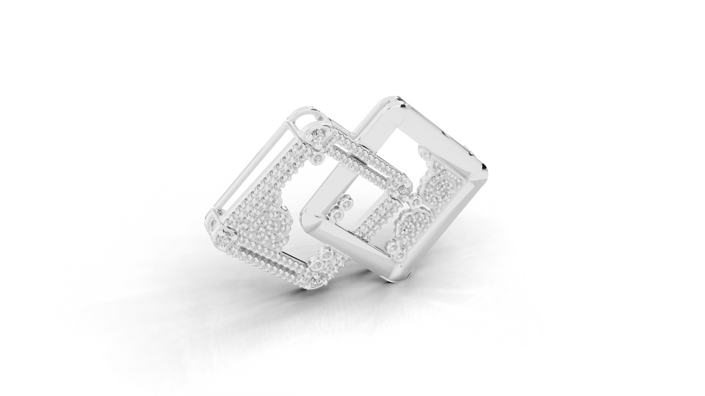 Aarinya Intertwined Square Brooch, The Geometric Filigree Lapel Pin