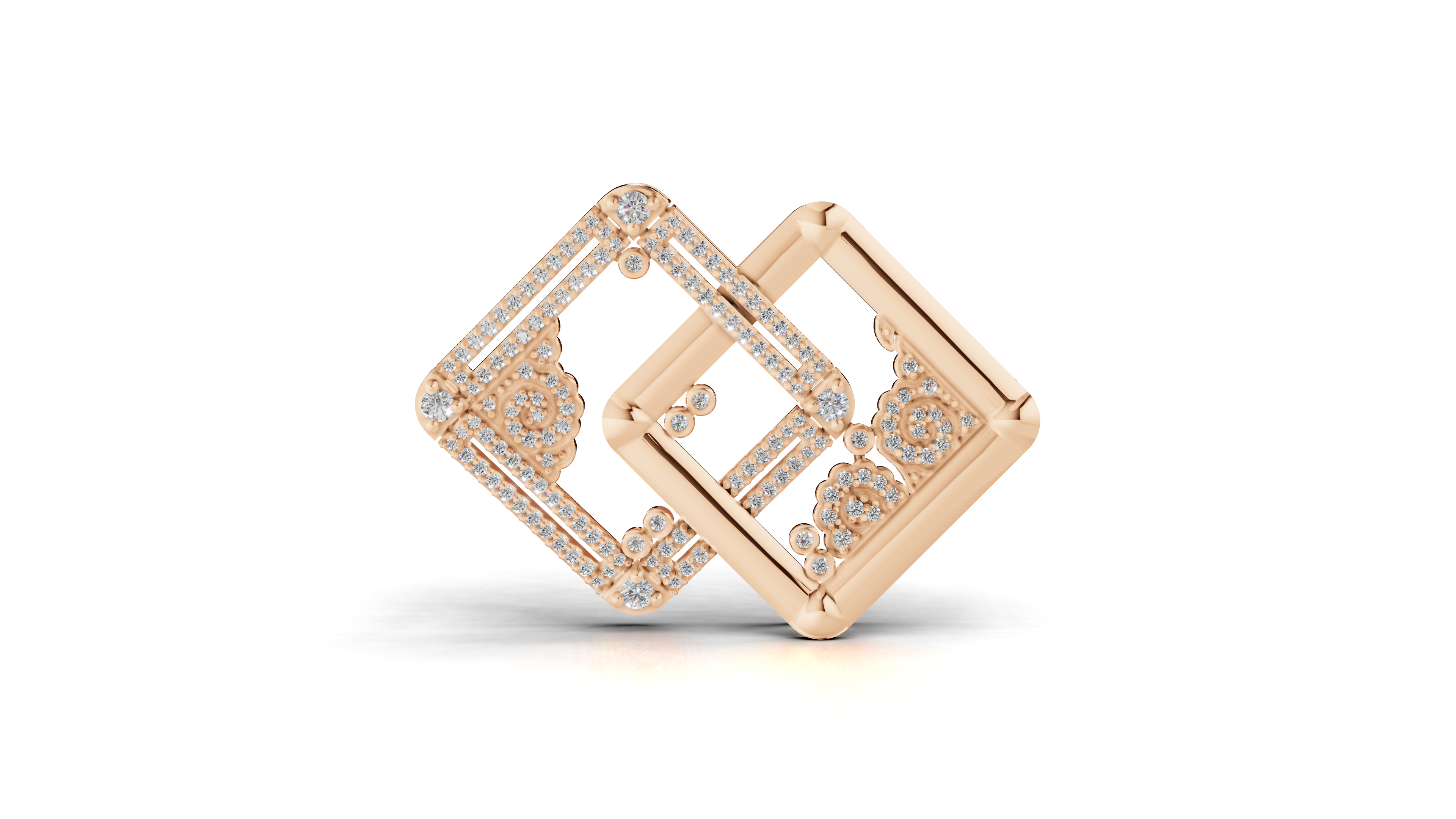 Aarinya Intertwined Square Brooch, The Geometric Filigree Lapel Pin