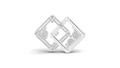 Aarinya Intertwined Square Brooch, The Geometric Filigree Lapel Pin