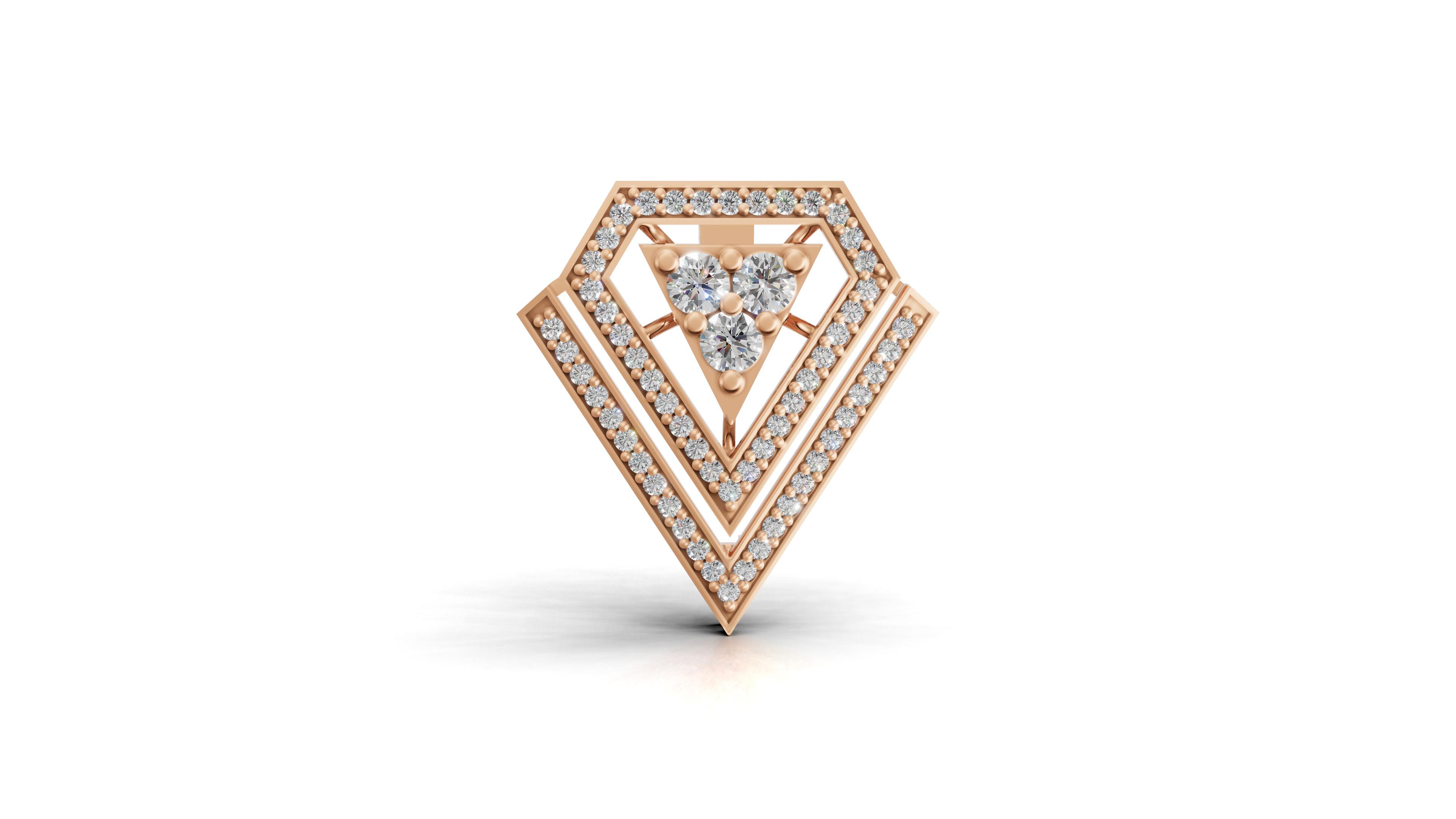 Aarinya Shield Lab-Grown Diamond Lapel Pin, The Prism Triangle Tiered Brooch