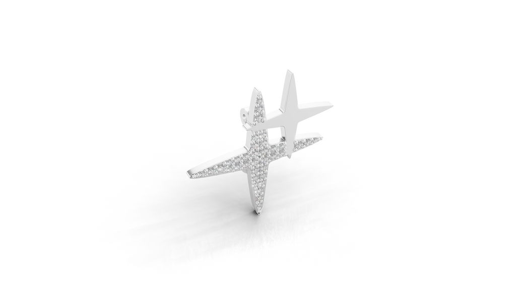 Aarinya Celestial Twin Star Brooch, The Polaris Cluster Star Brooch
