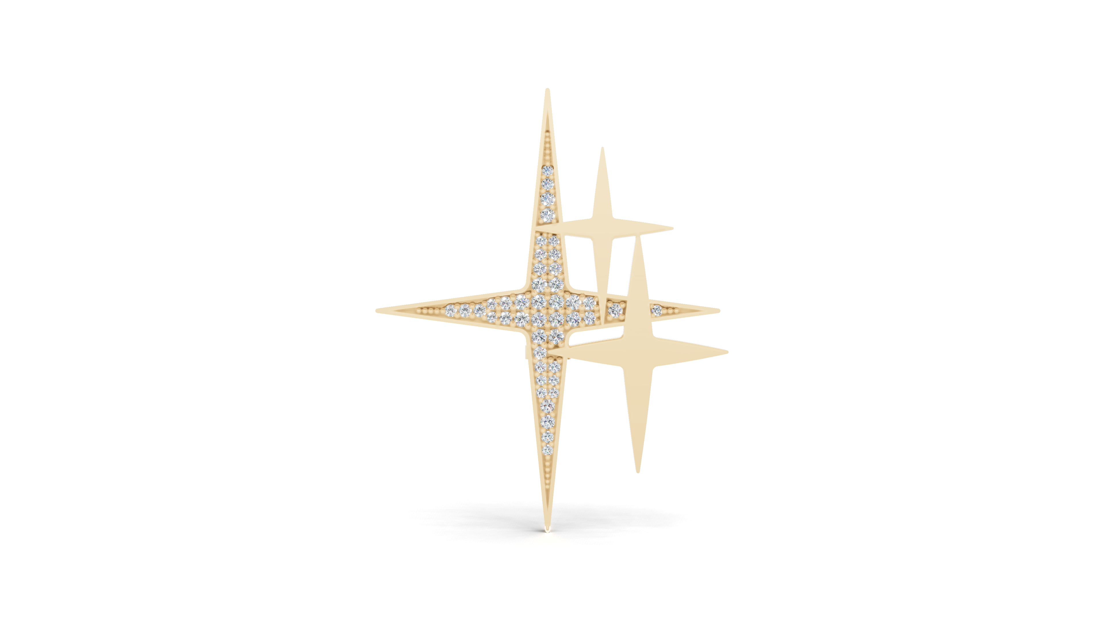 Aarinya Intersecting Starburst Lapel Pin, The Orion Multi-Star Statement Pin