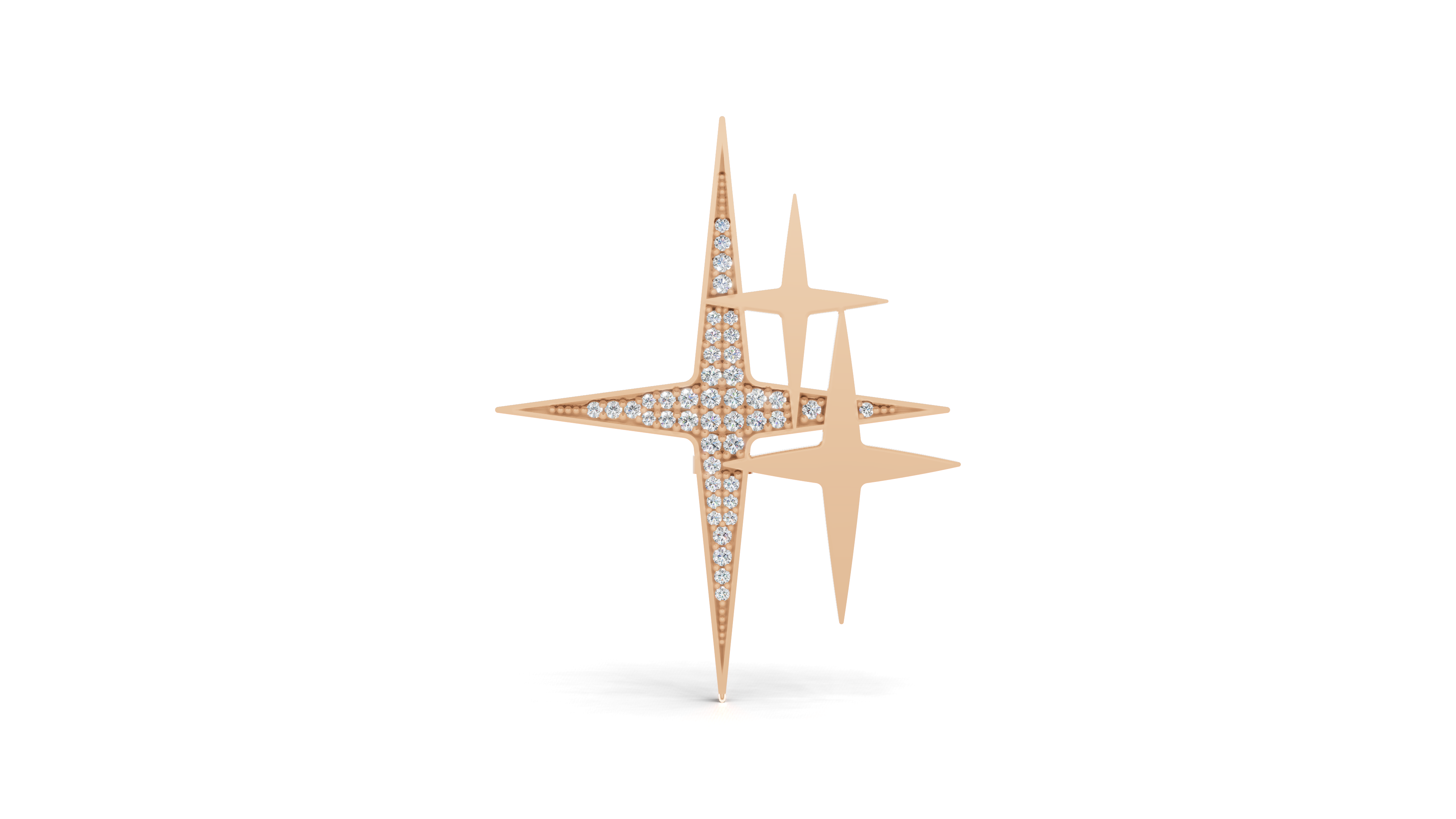Aarinya Intersecting Starburst Lapel Pin, The Orion Multi-Star Statement Pin