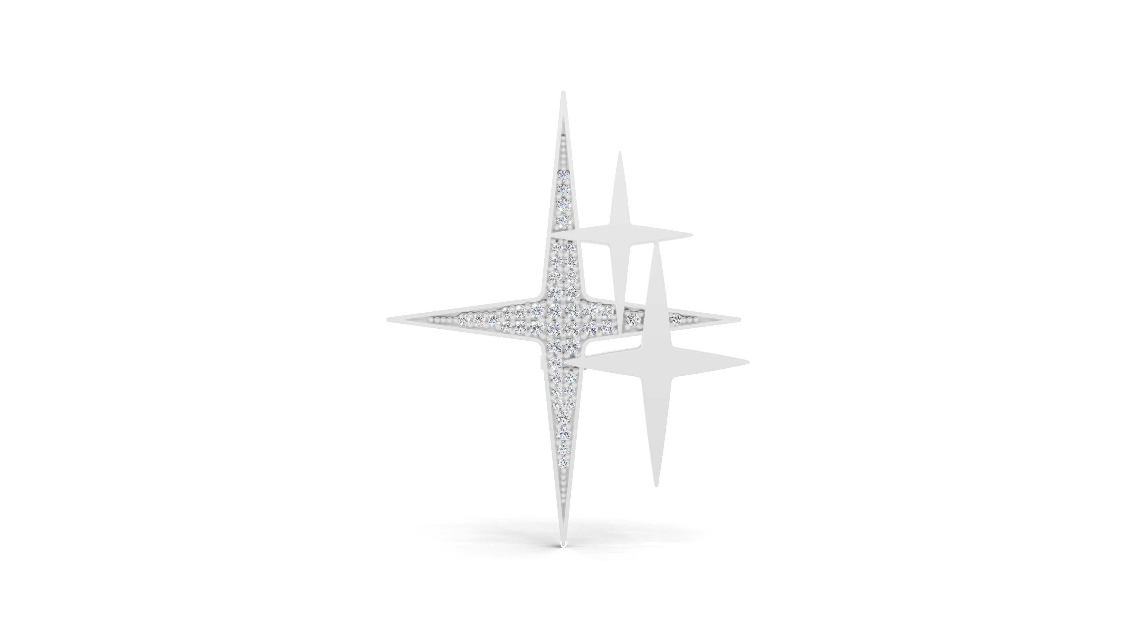 Aarinya Intersecting Starburst Lapel Pin, The Orion Multi-Star Statement Pin